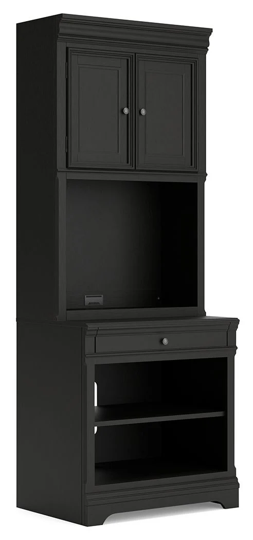 Beckincreek - Bookcase With Door Hutch - Black