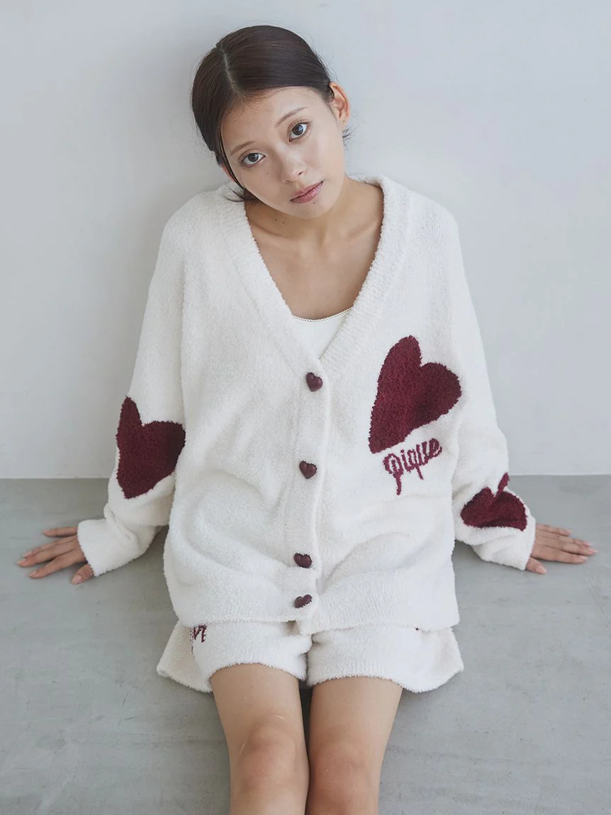UNISEX Heart Jacquard Cardigan