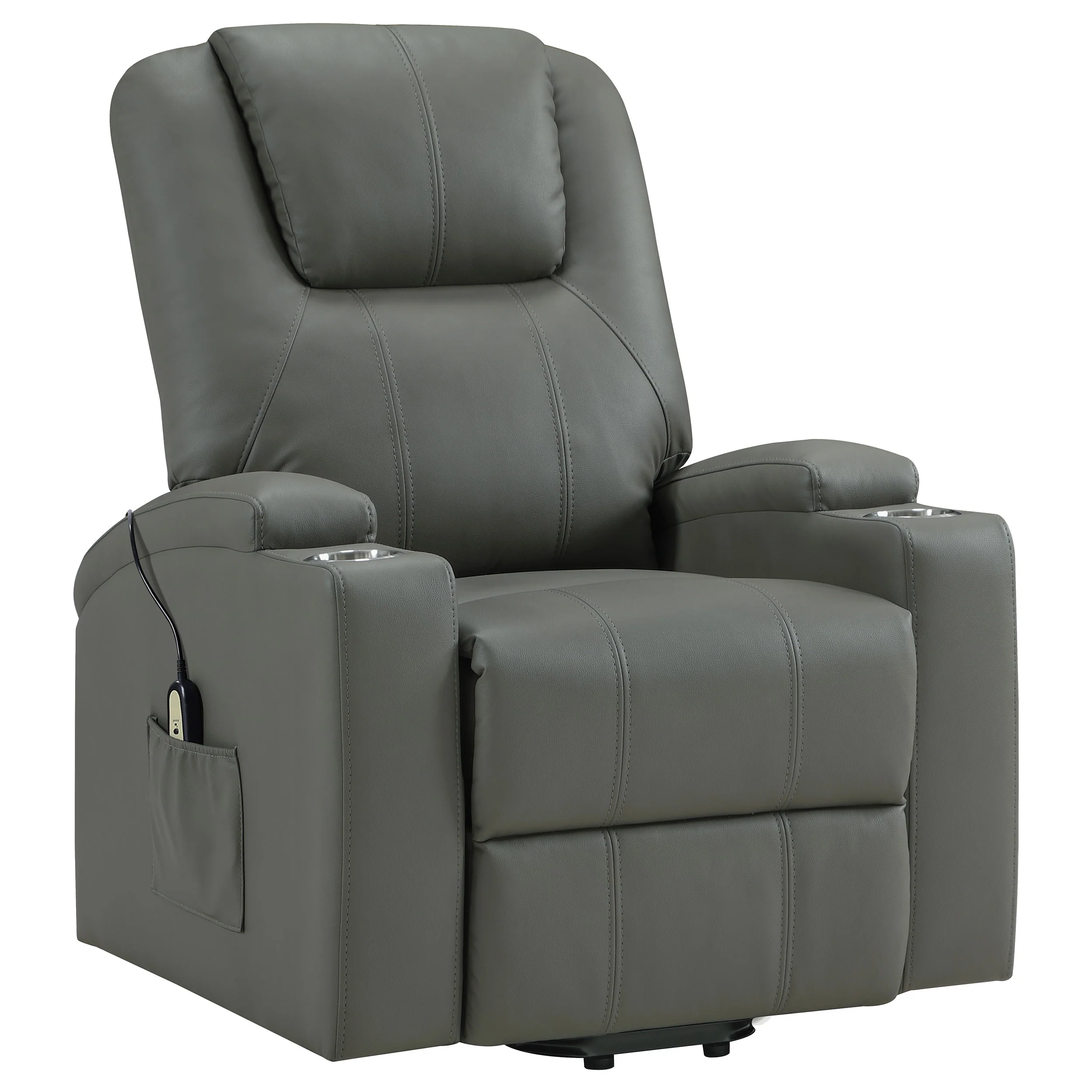 Armstrong Upholstered Power Lift Massage Recliner Ivory