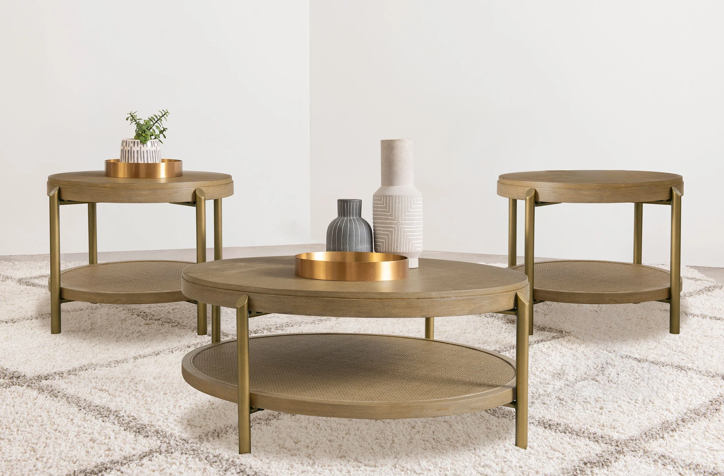 Arini Round Coffee and End Table Set