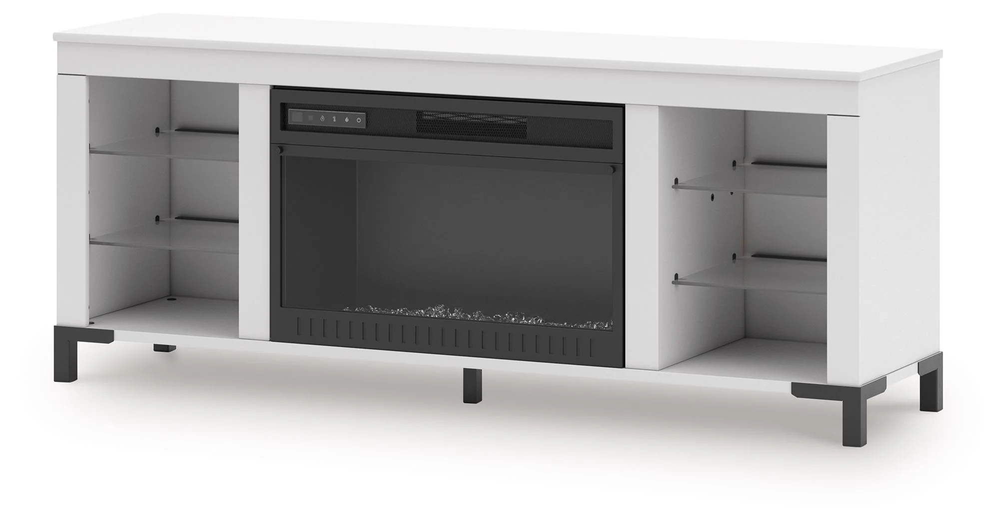 Brollevi - TV Stand With Fireplace - White