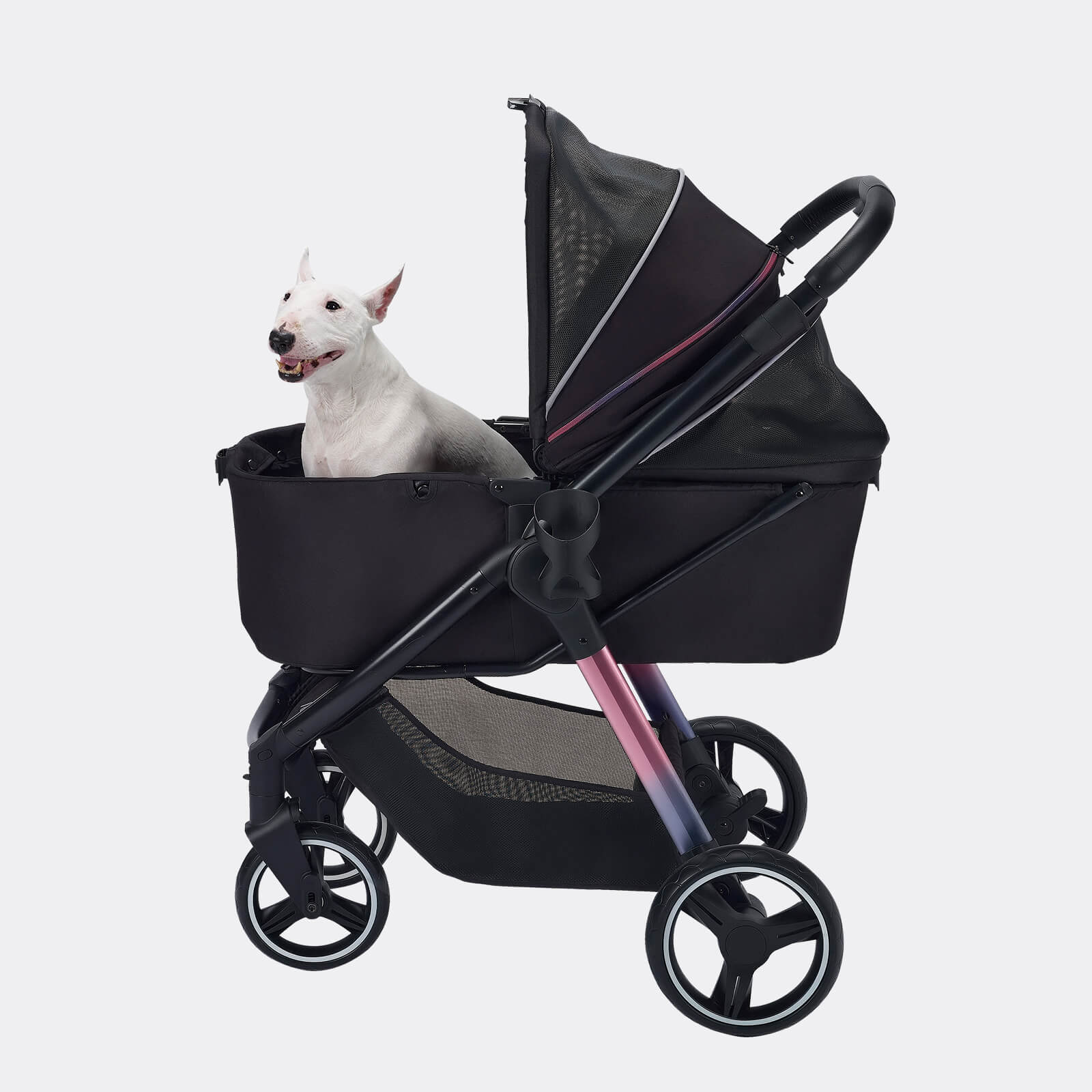 Retro Luxe Pet Stroller, Medium 4-Wheel Luxury Dog-Cat Stroller