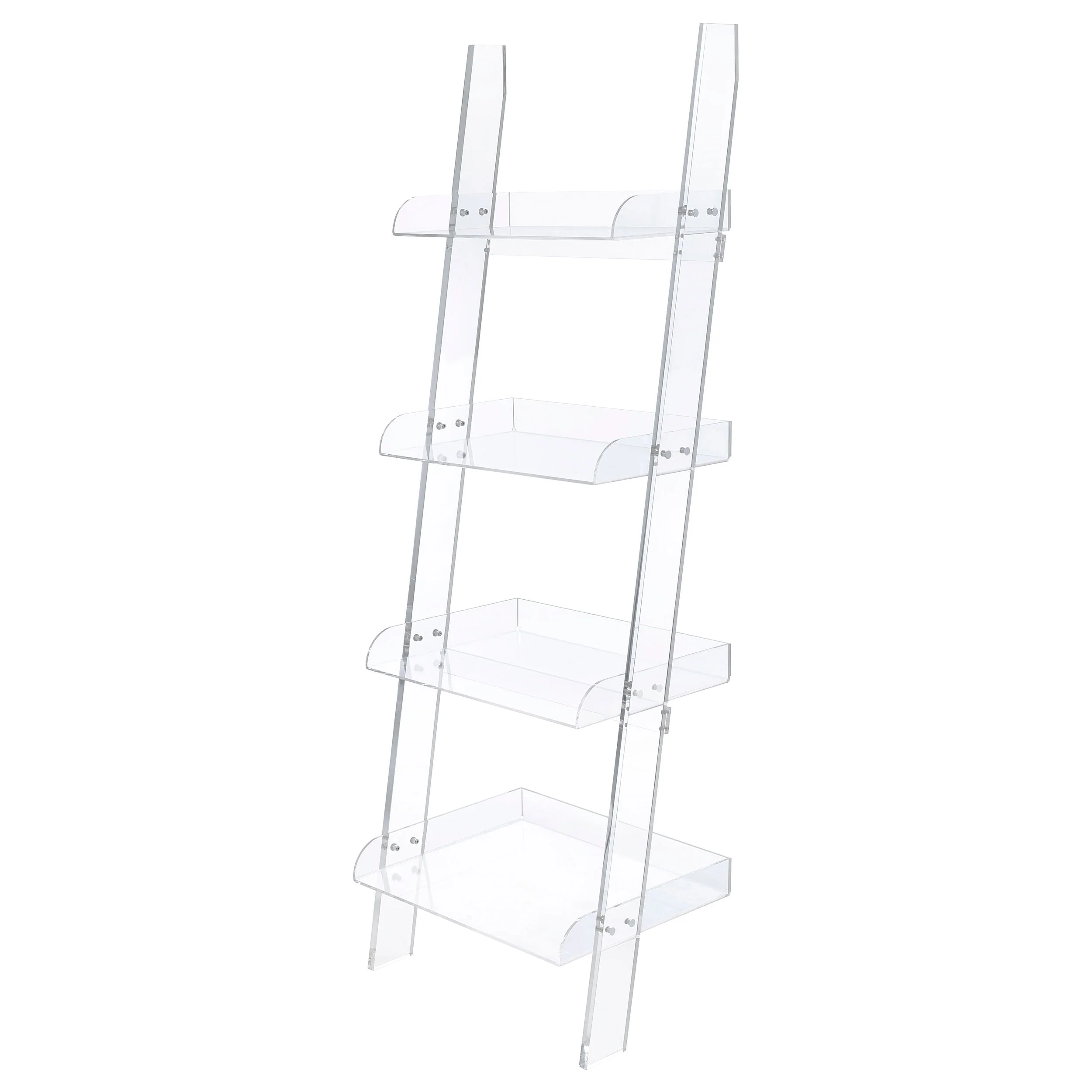 Amaturo 72-inch 4-shelf Acrylic Ladder Bookshelf Clear