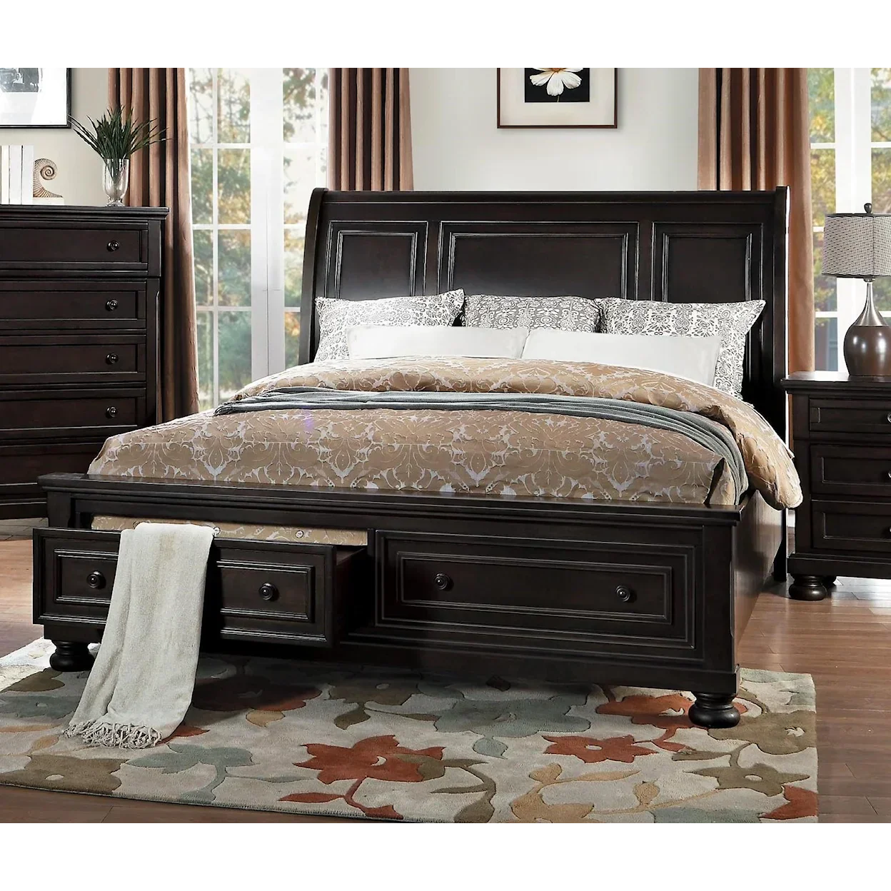 Begonia Grayish King Storage Bed