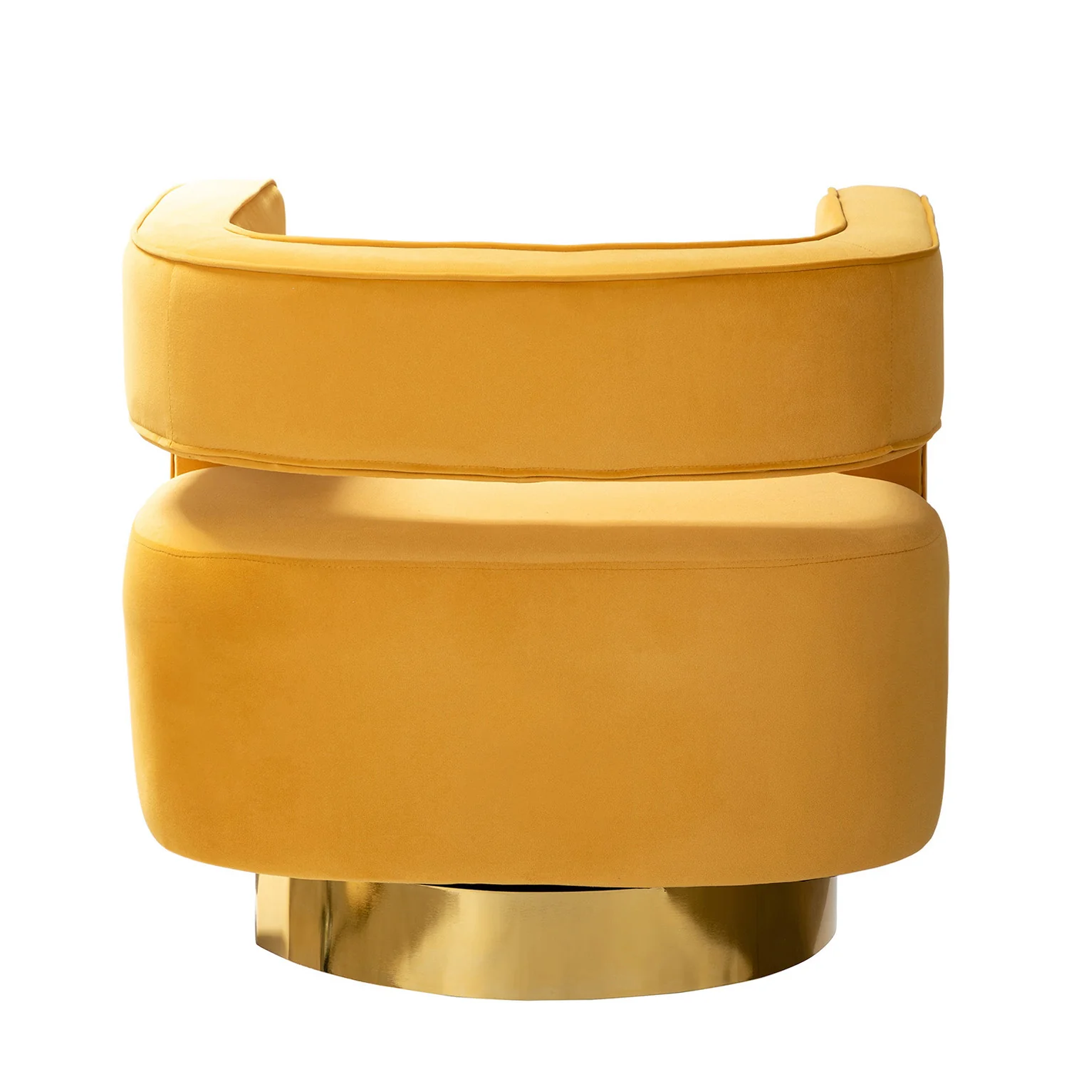 Blanca Swivel Barrel Chair in Mustard