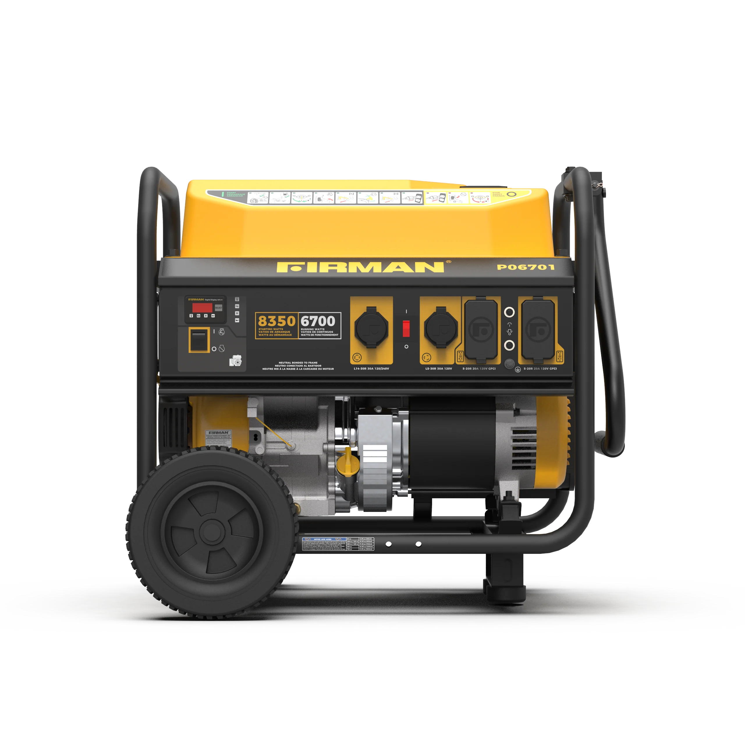 Gas Portable Generator 8350W Recoil Start 120/240V
