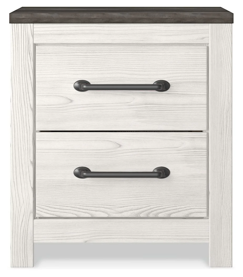 Gerridan - Two Drawer Night Stand - White / Gray