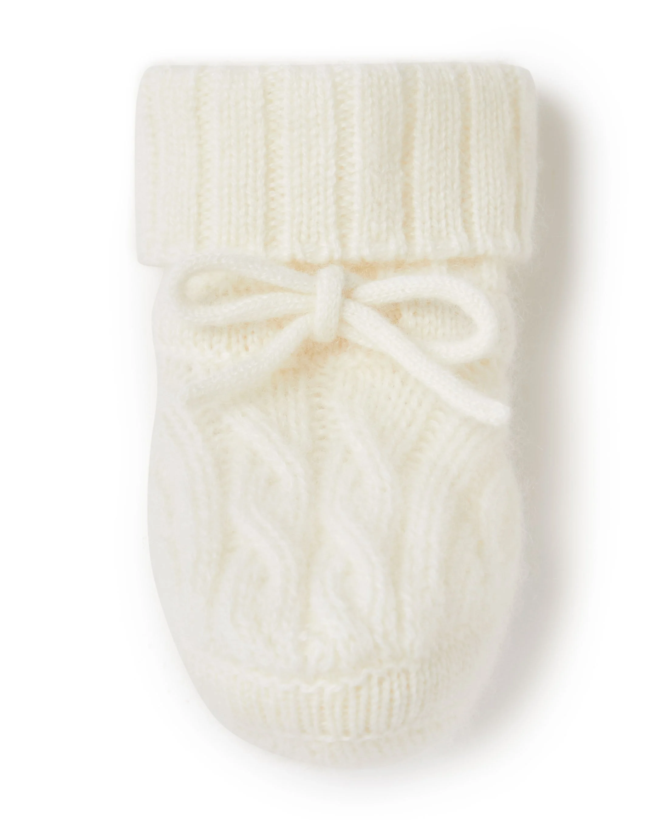 Cable Cashmere Booties New Ivory White