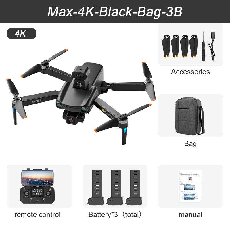 2024 New S802 GPS Drone - 8K HD Professional 3-Axis EIS Gimbal Camera 360° Obstacle Avoidance Brushless Motor Foldable Quadcopter Professional Camera Drone