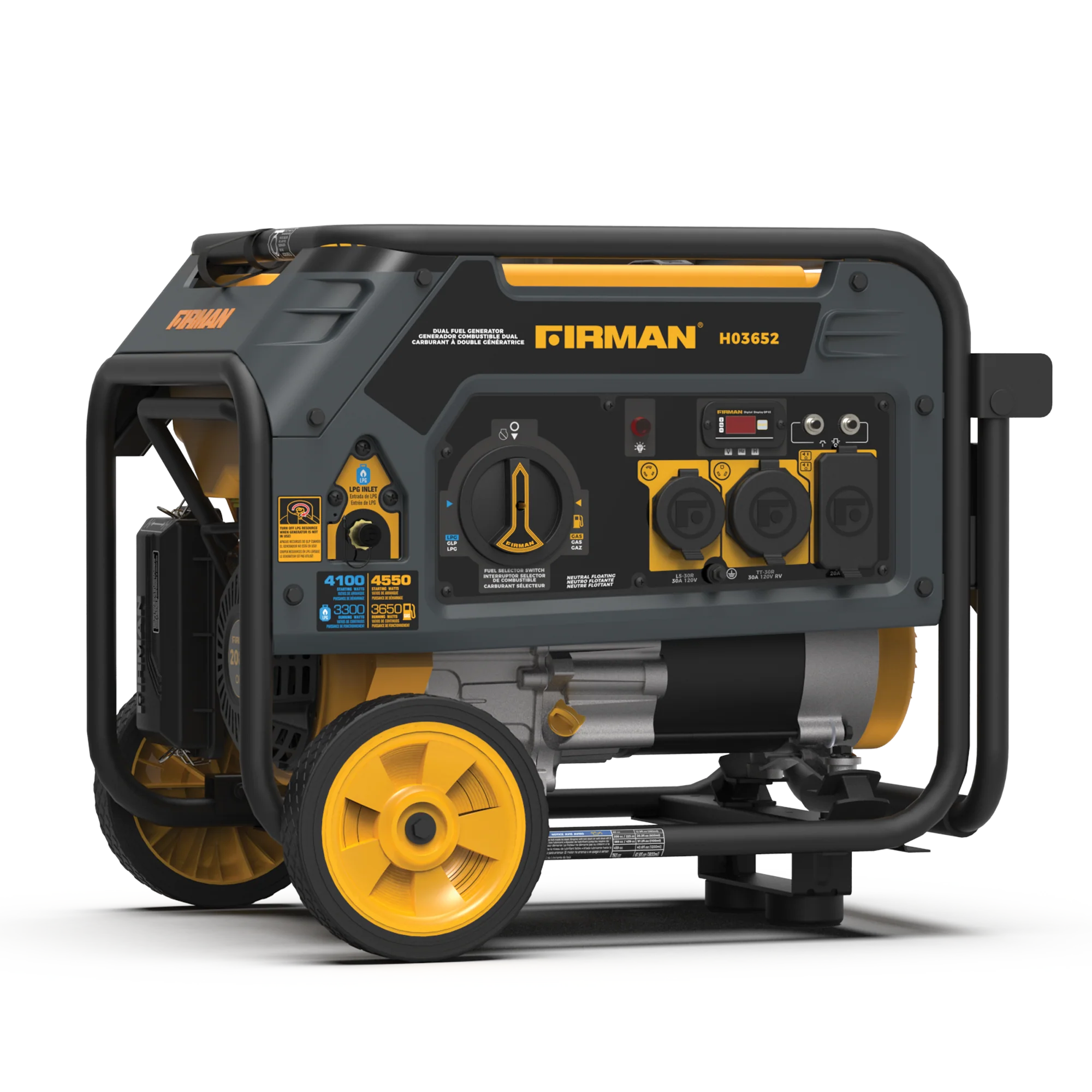 Dual Fuel Portable Generator 3650W Recoil Start
