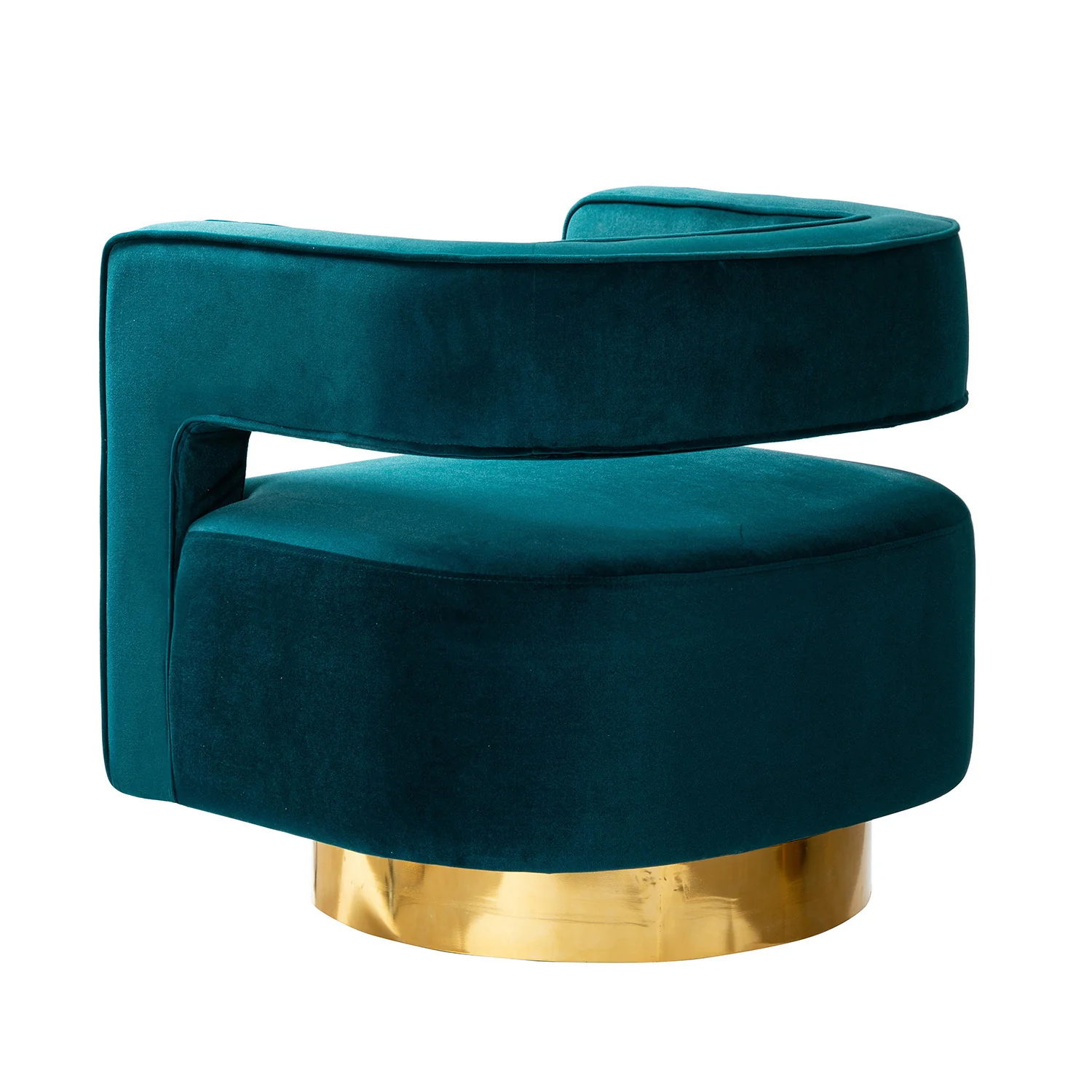Blanca Swivel Barrel Chair in Teal