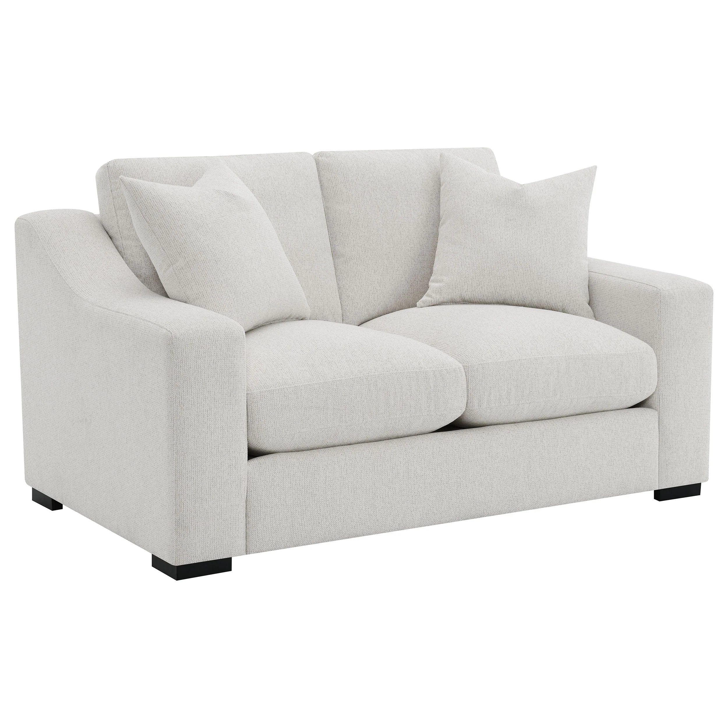 Ashlyn  Upholstered Track Arm Sofa Set Sand