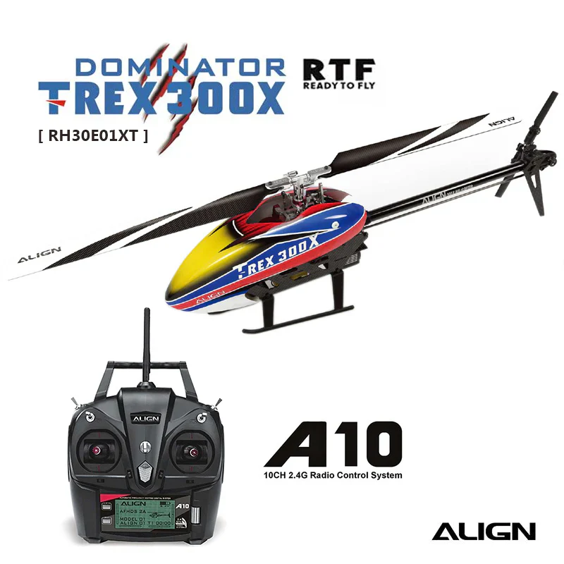 Align T-REX 300X Dominator RC Helicopter Combo Kit RH30E02XW / Super Combo w/ A10 Radio Ready to Fly (RTF) RH30E01XW