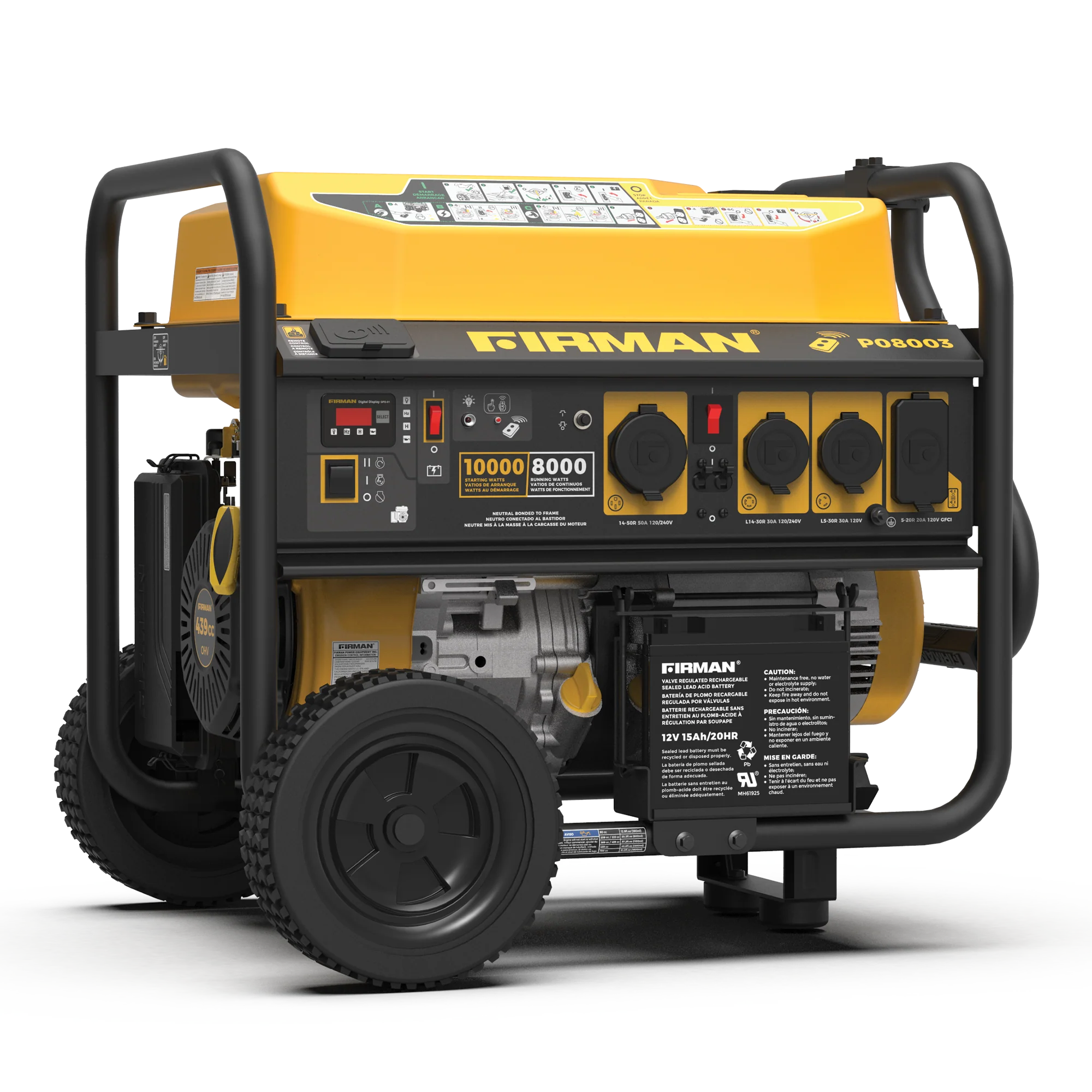 Gas Portable Generator 10000W Remote Start 120/240V