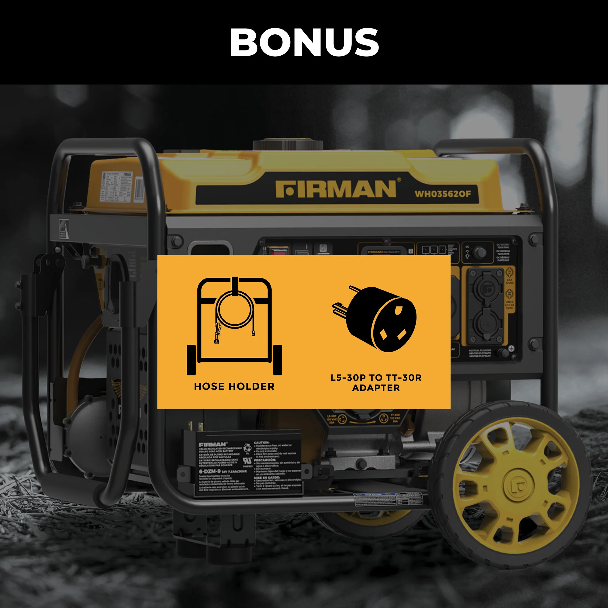 Dual Fuel Open Frame Inverter 4400W Electric Start with CO ALERT