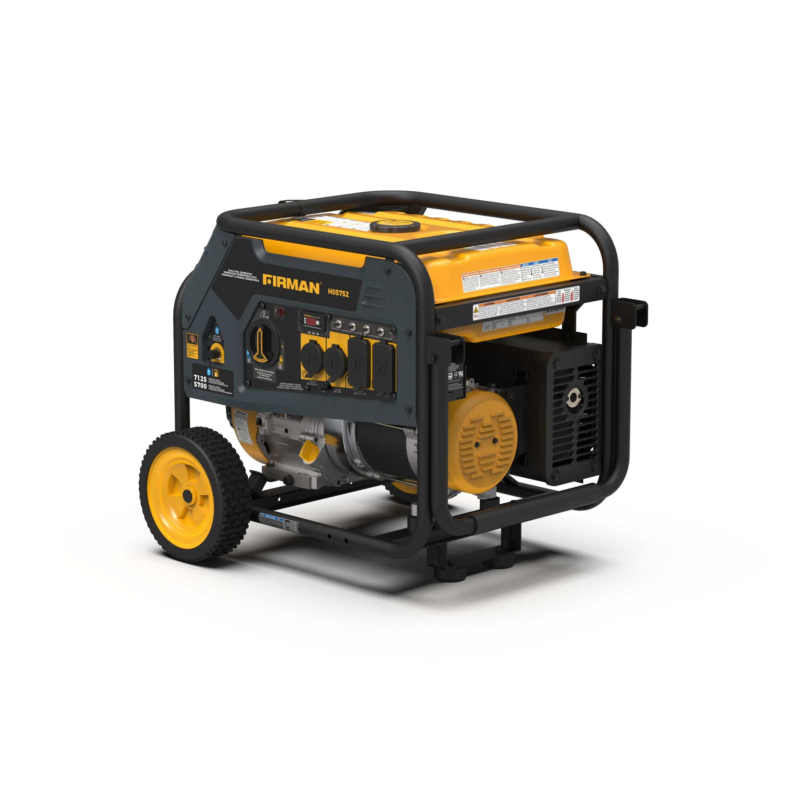 Dual Fuel 5700W Portable Generator Recoil Start 120/240V