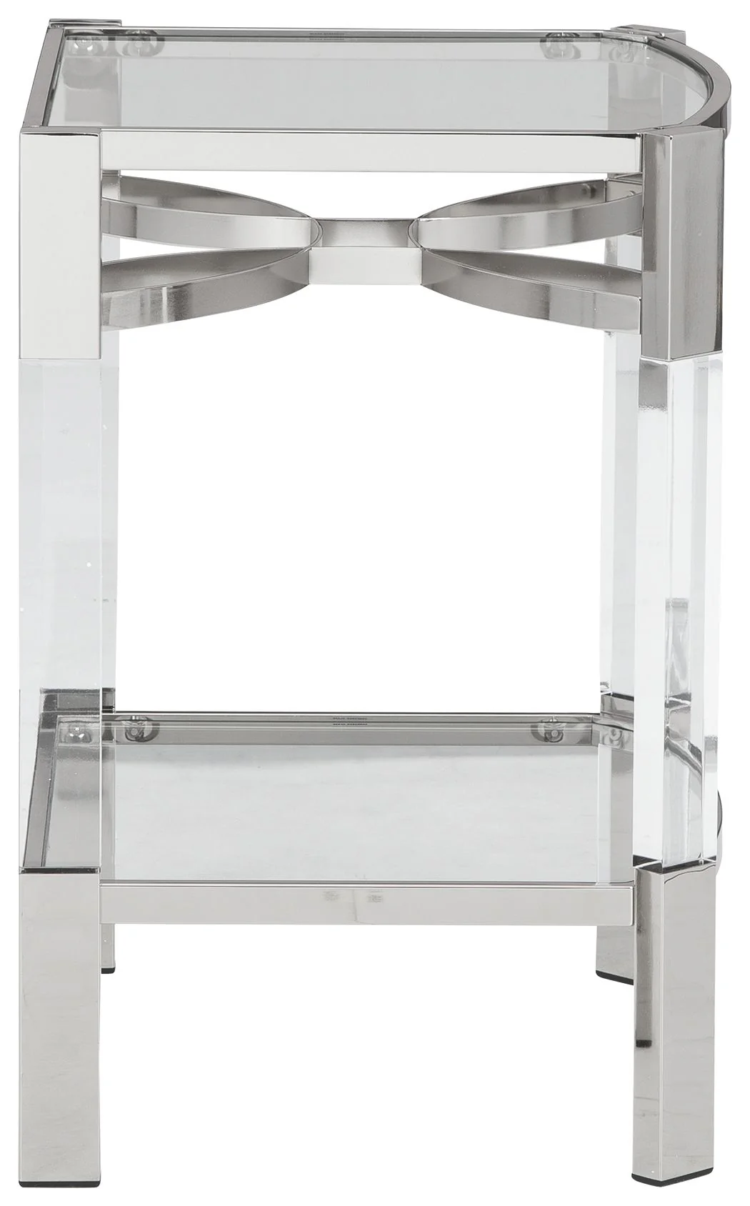 Chaseton - Accent Table - Clear / Silver Finish