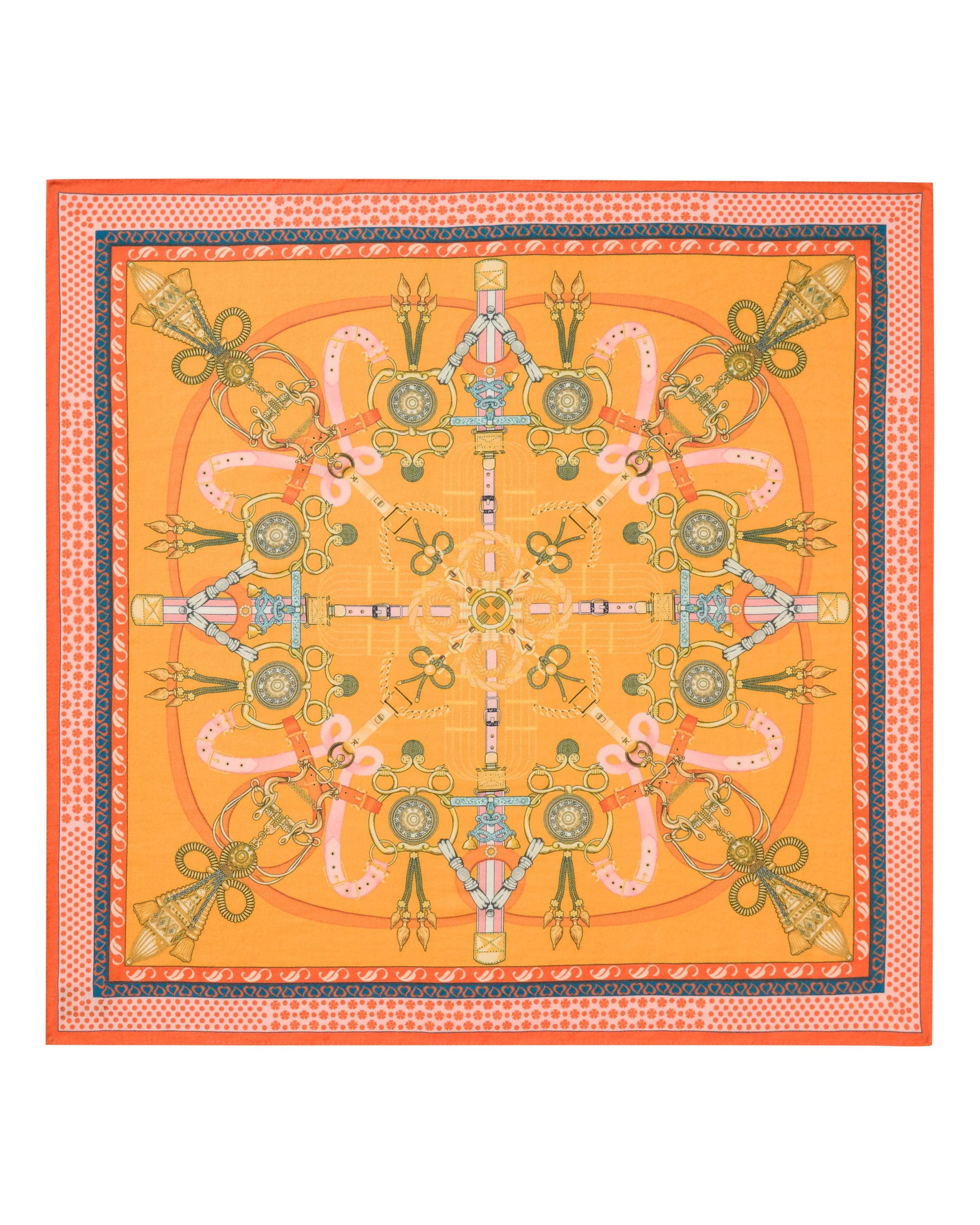 Women's Cashmere Silk Printed Foulard Yellow