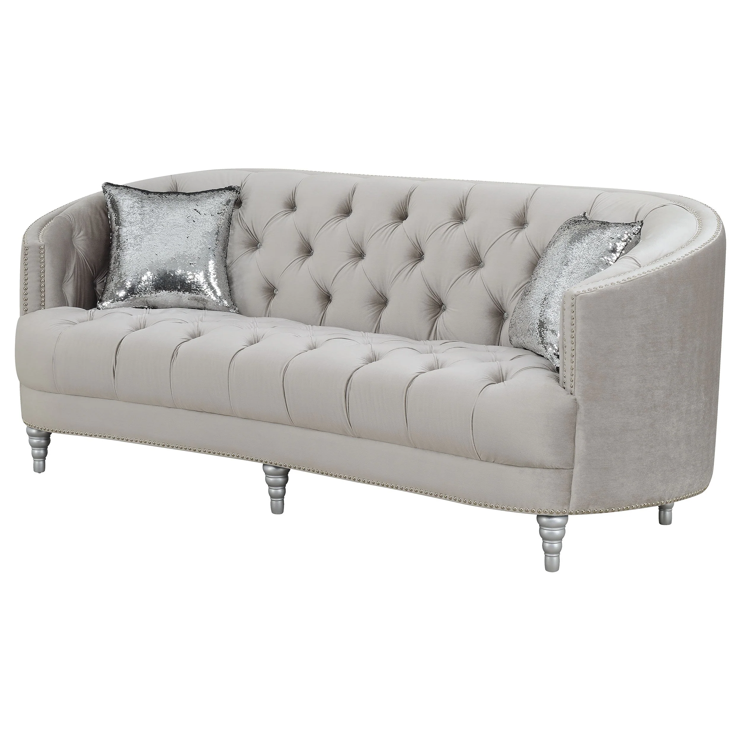 Avonlea Upholstered Sloped Arm Sofa Grey Fabric