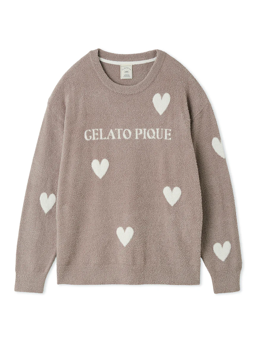 Warm Smoothie Heart Jacquard Pullover
