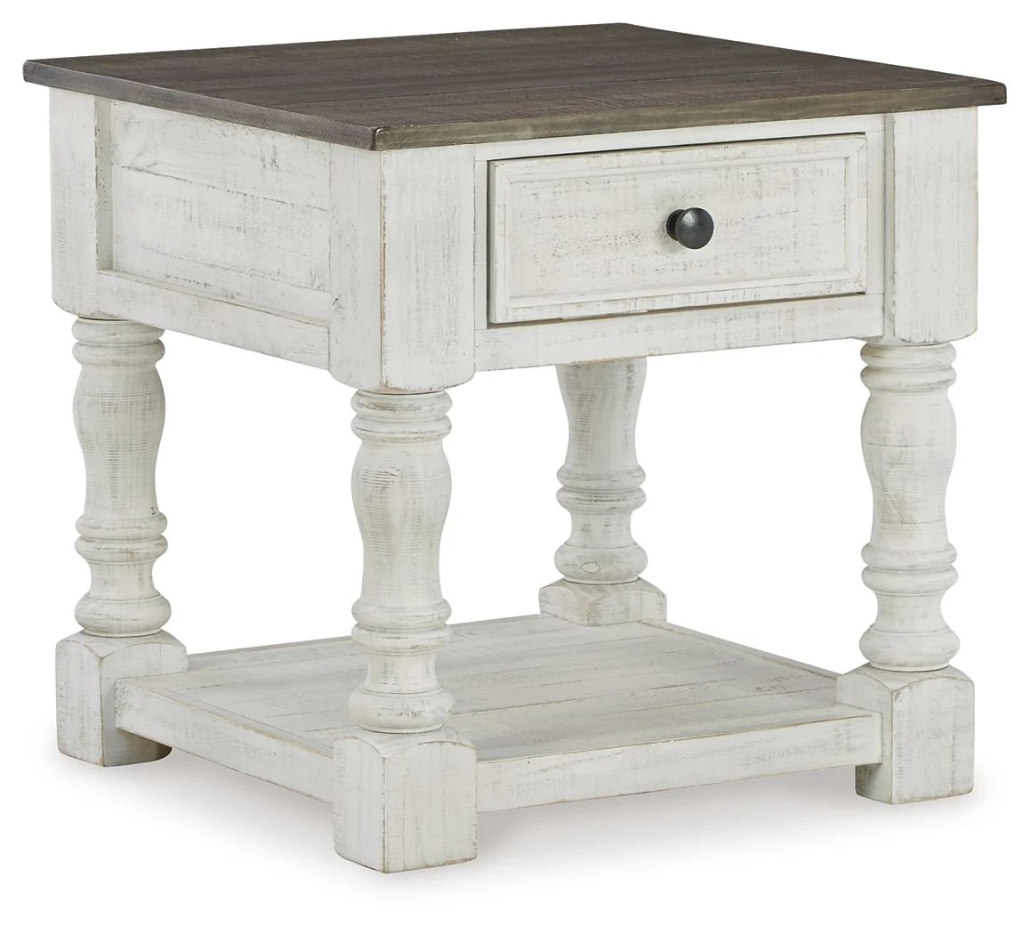 Havalance - Square End Table - White / Gray
