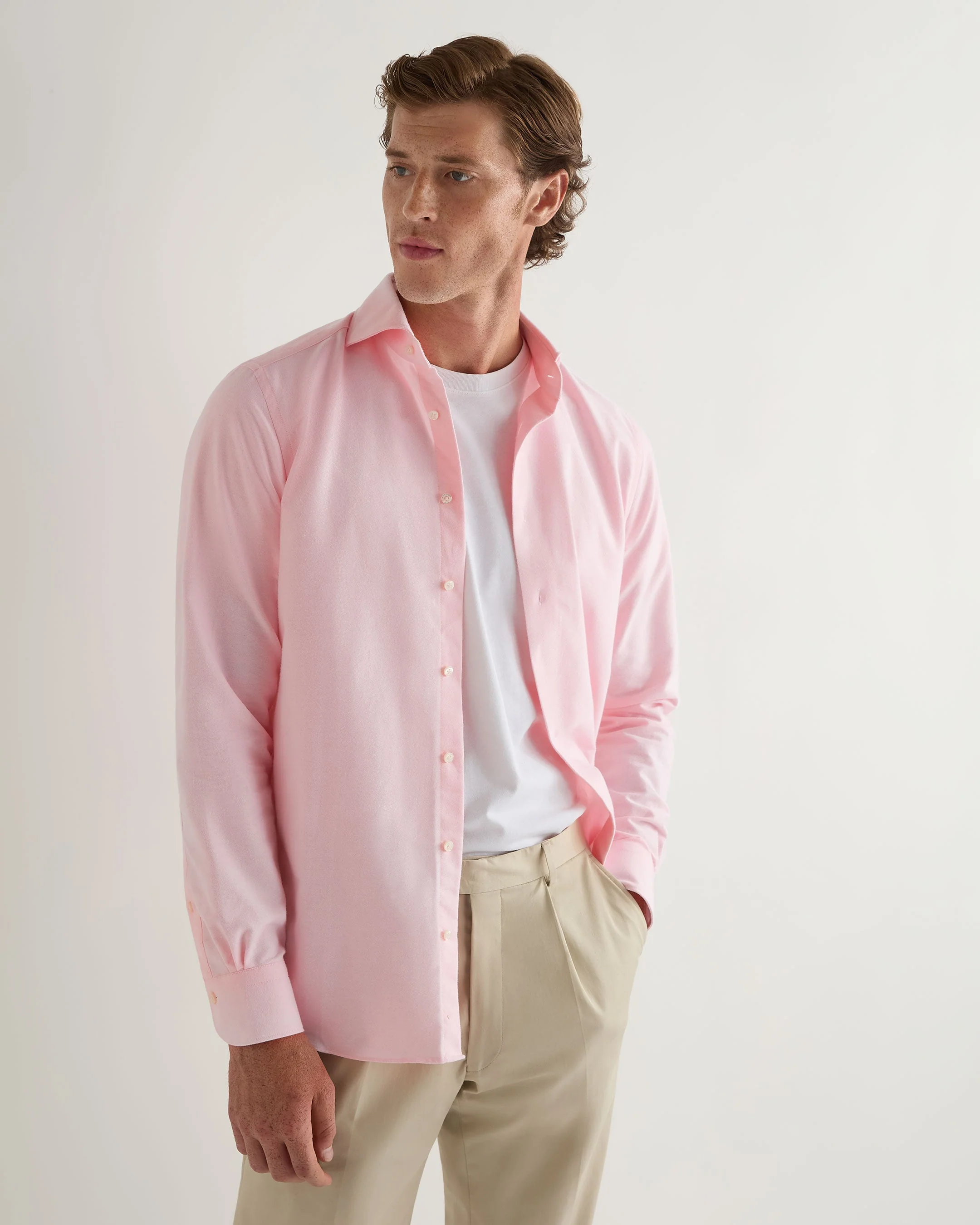 Men's Cannes Soft Cotton Flannel Shirt Pink