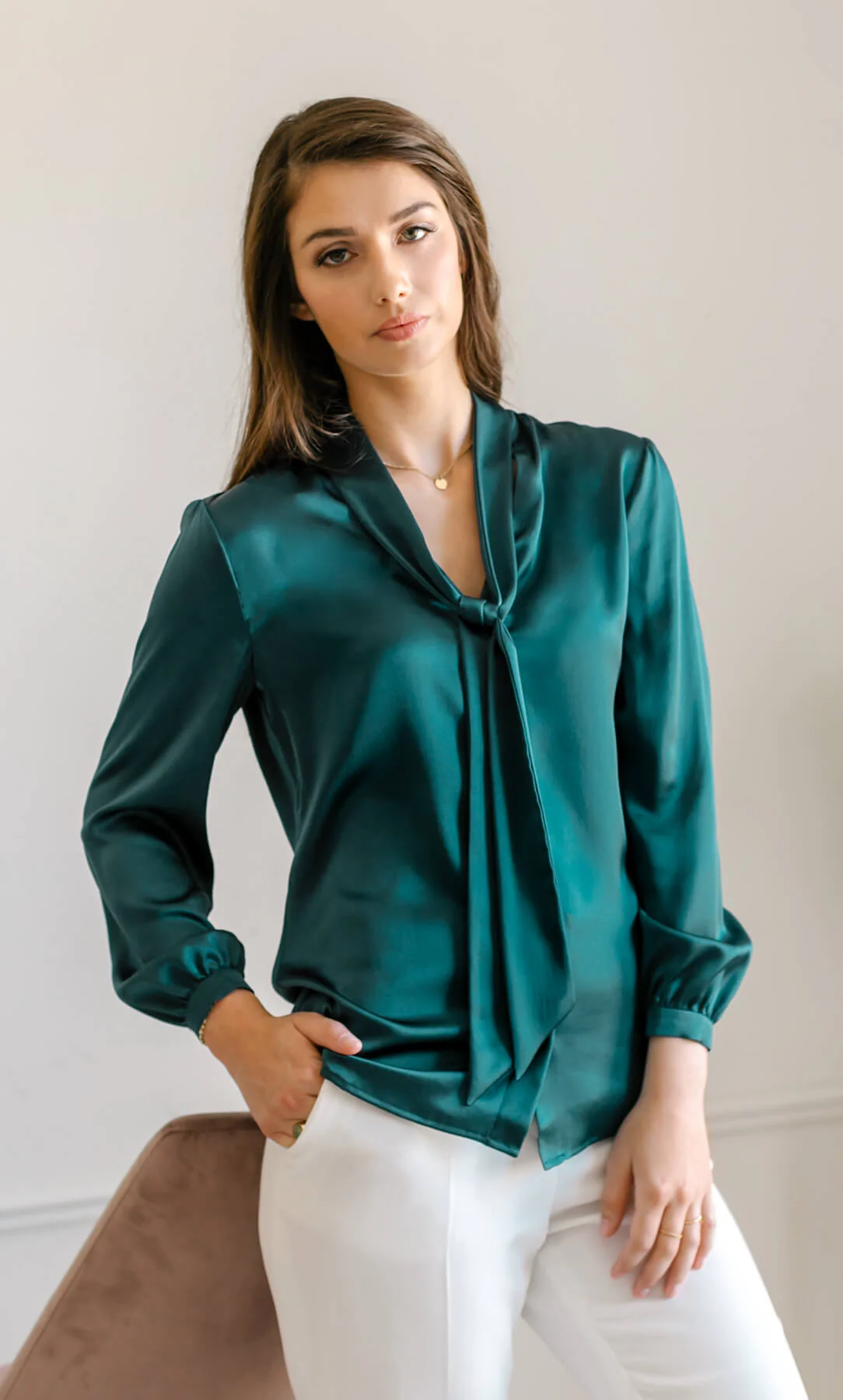 Vinci Silk Bow Blouse