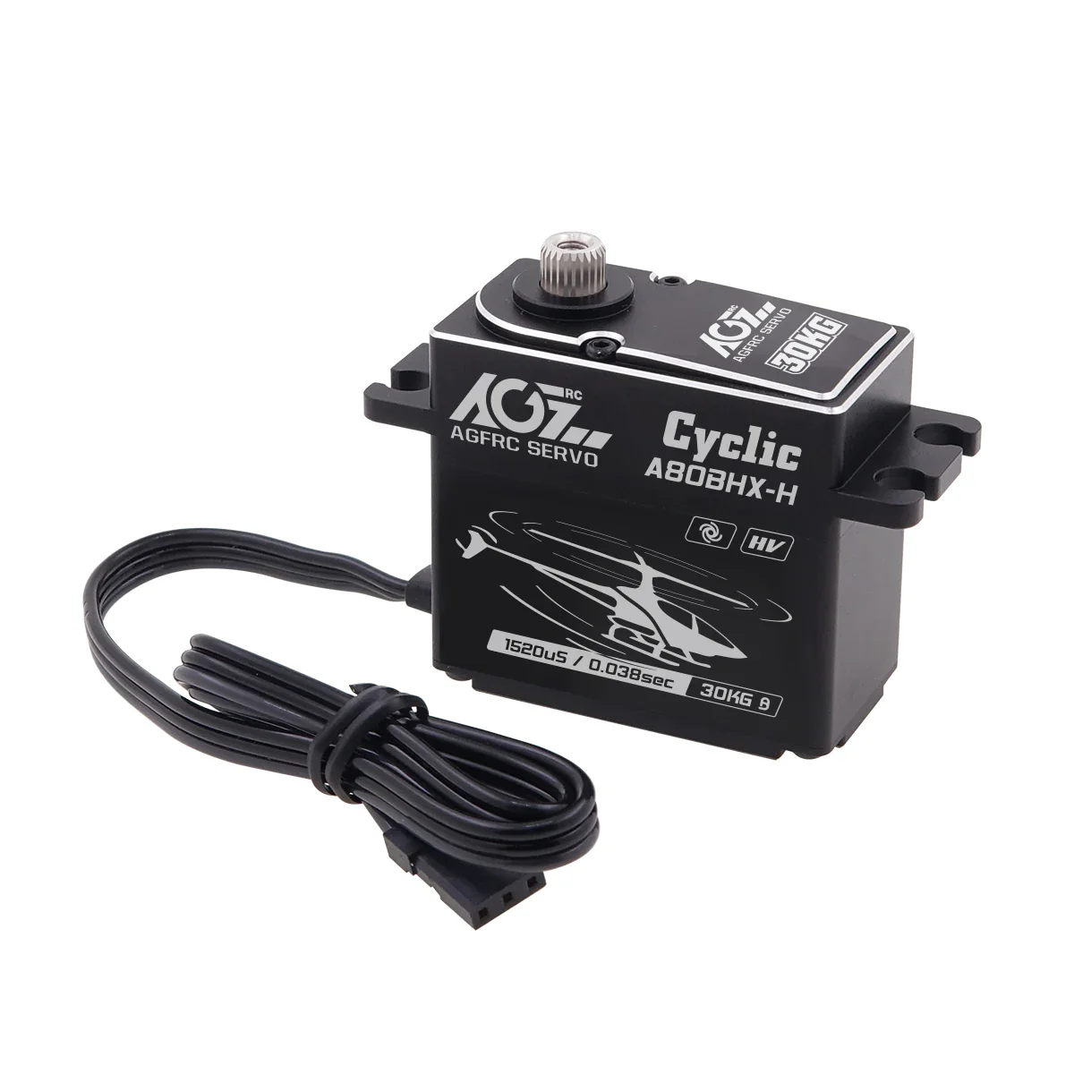 AGFRC A80BHX-H -  8.4V 30KG Programmable Helicopter Cyclic Servo  High Torque High Voltage Brushless Digital Motor For RC Helicopter