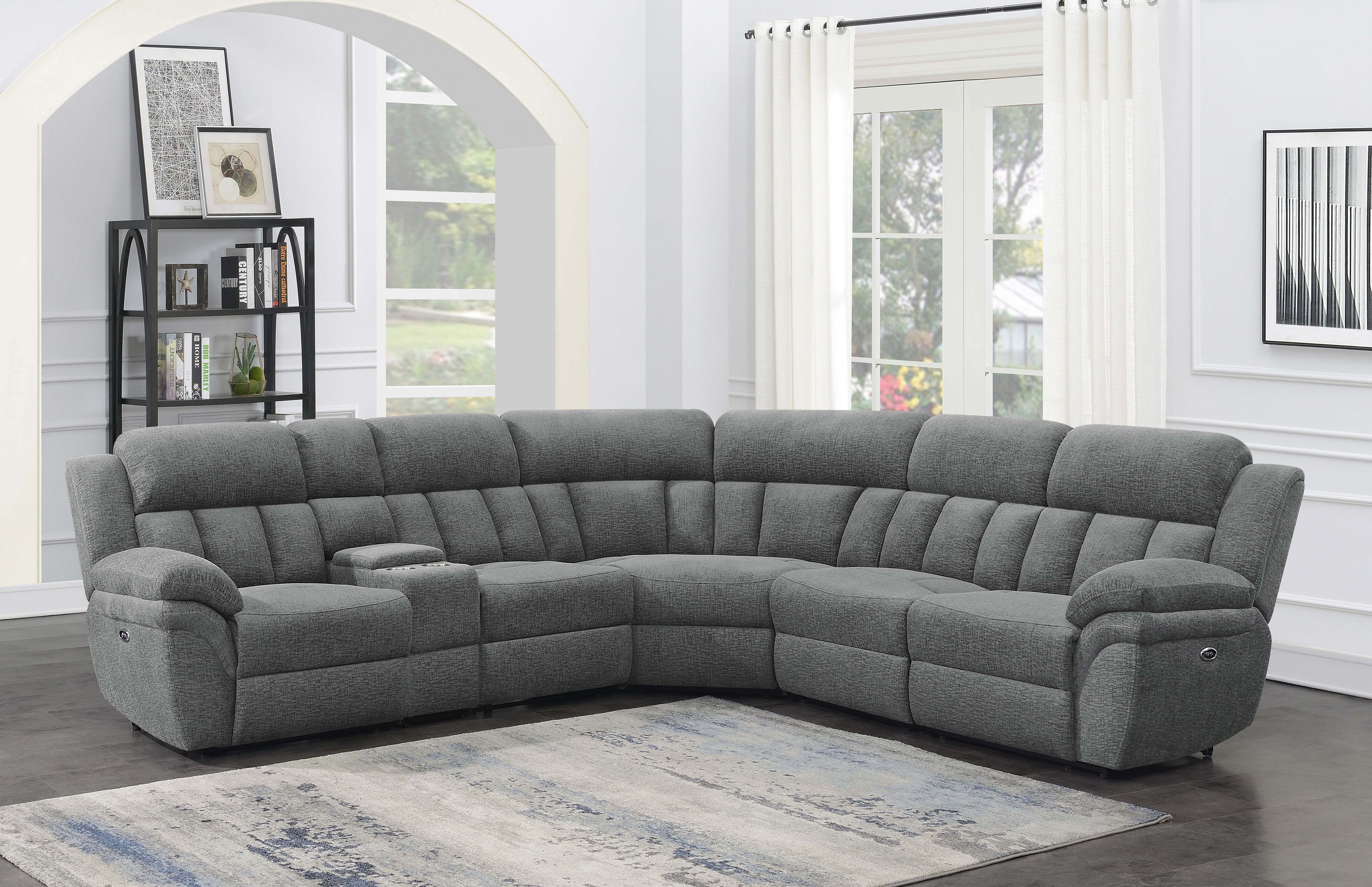 Bahrain  Modular Power Reclining Sectional Charcoal