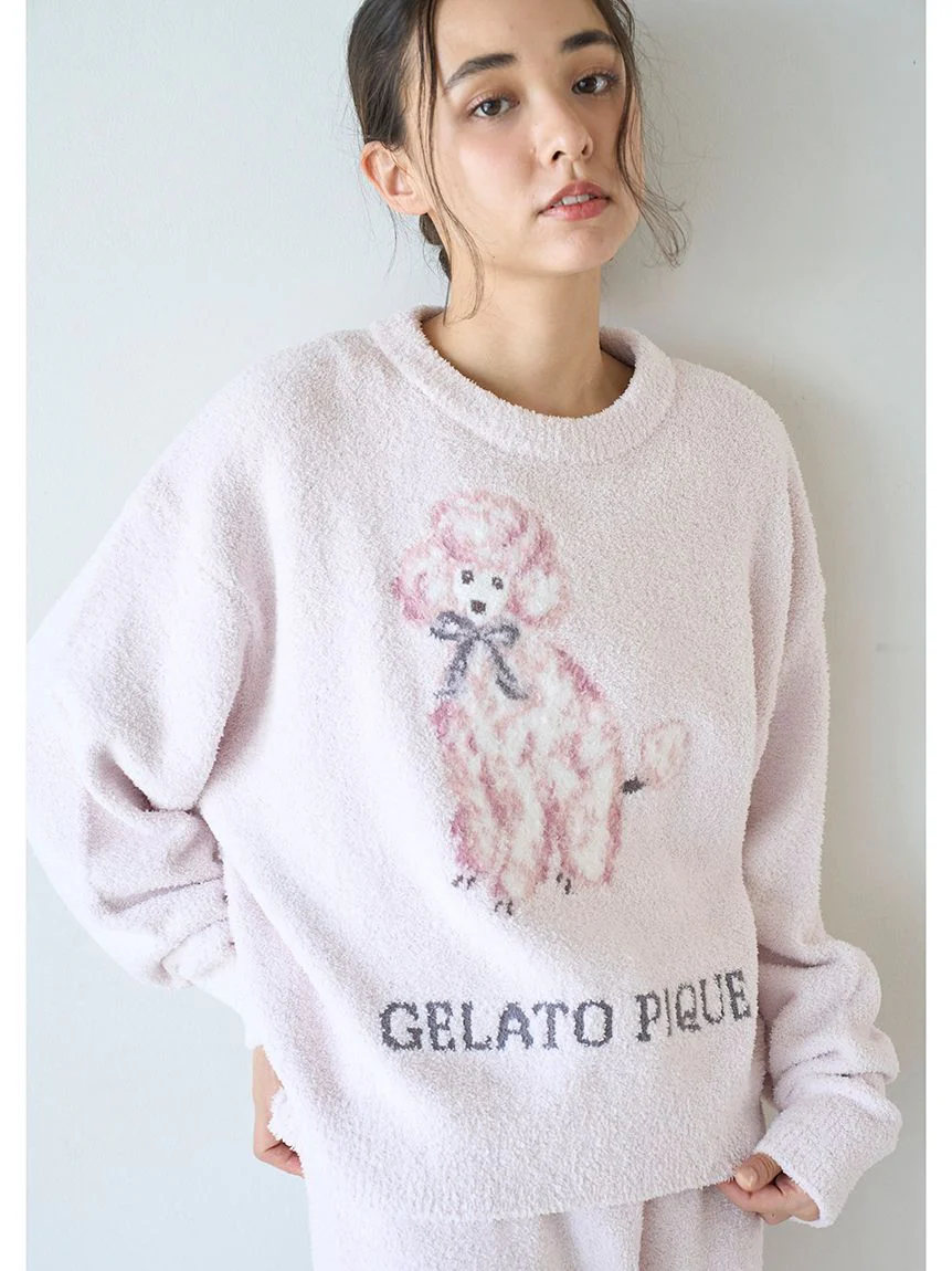 Ribbon Poodle Jacquard Pullover