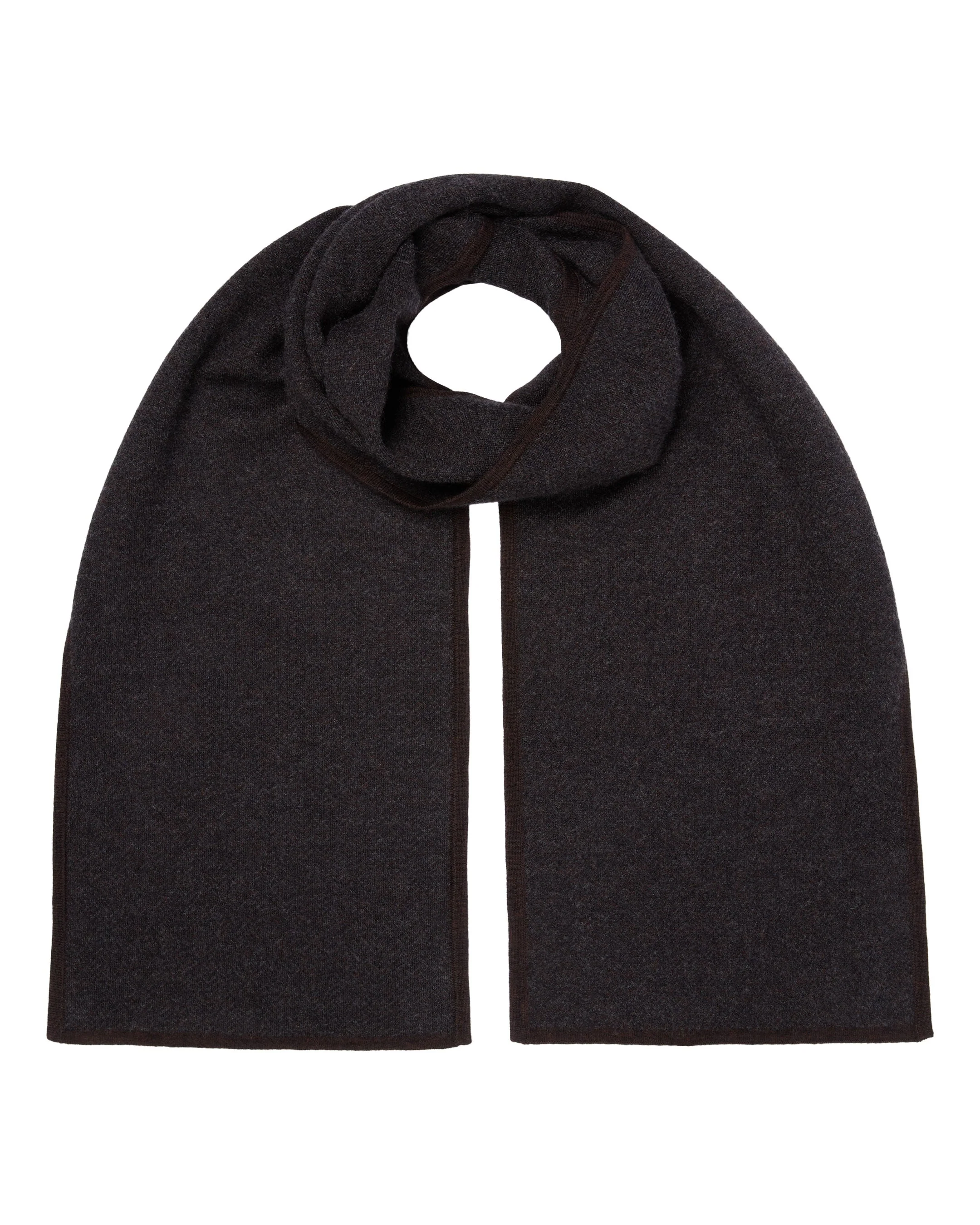 TUCCI SUPERFINE HERRINGBONE SCARF Dark Charcoal Grey