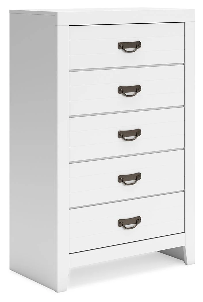 Binterglen - Five Drawer Chest - White