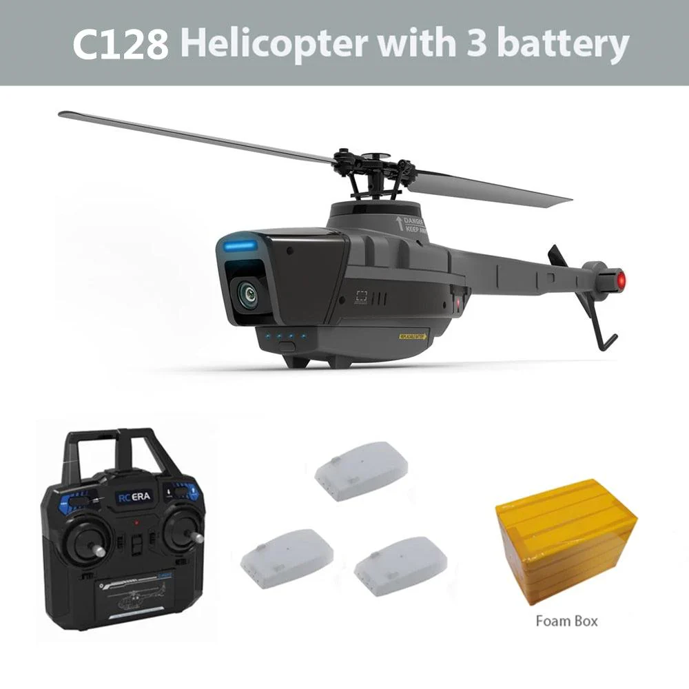 C128 2.4G RC Helicopter - 4 propellers 1080P Camera 6 axis electronic gyroscope air pressure for height vs C127 C186 RC Drone