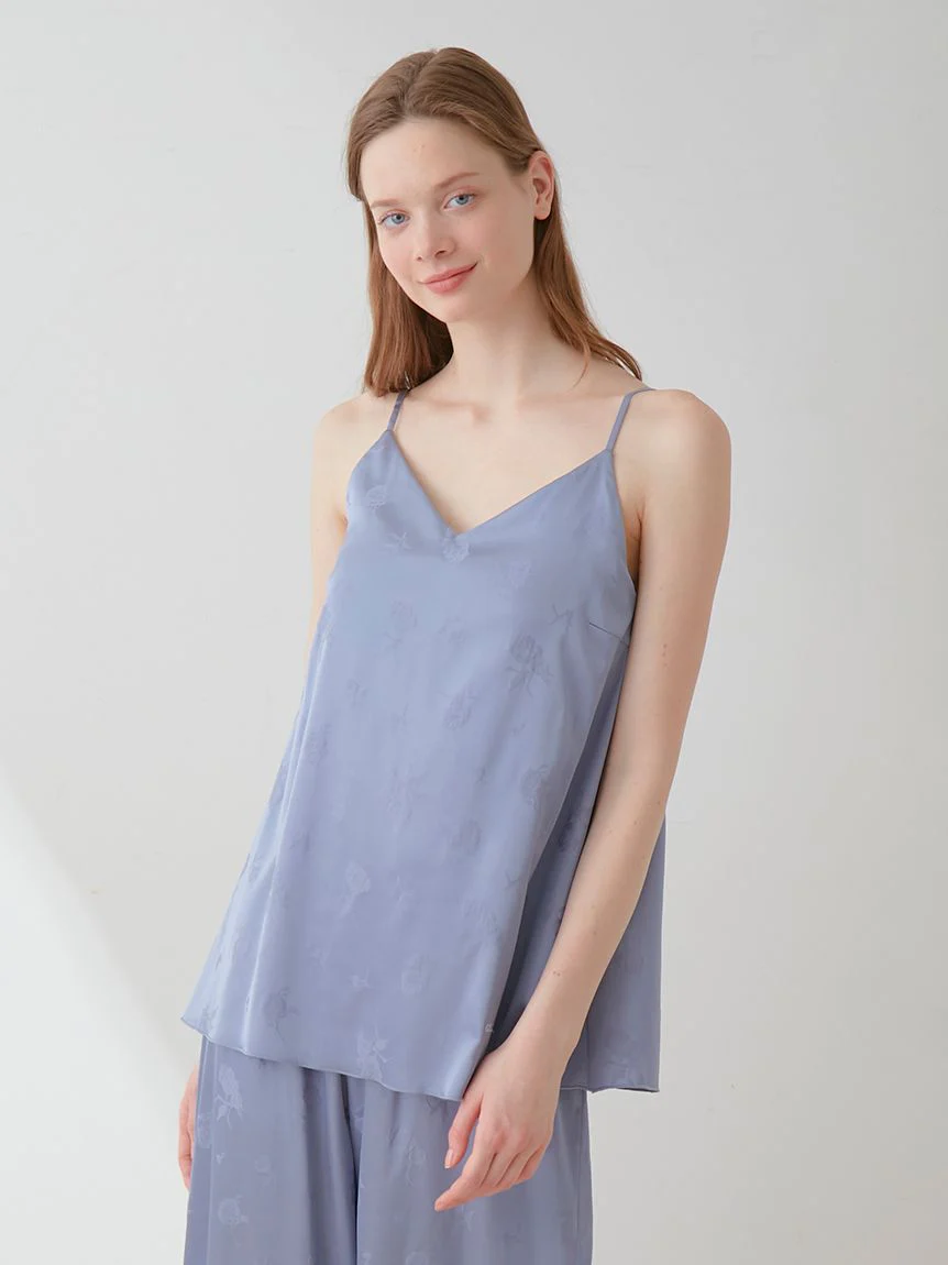 Satin Flower Jacquard Camisole Top