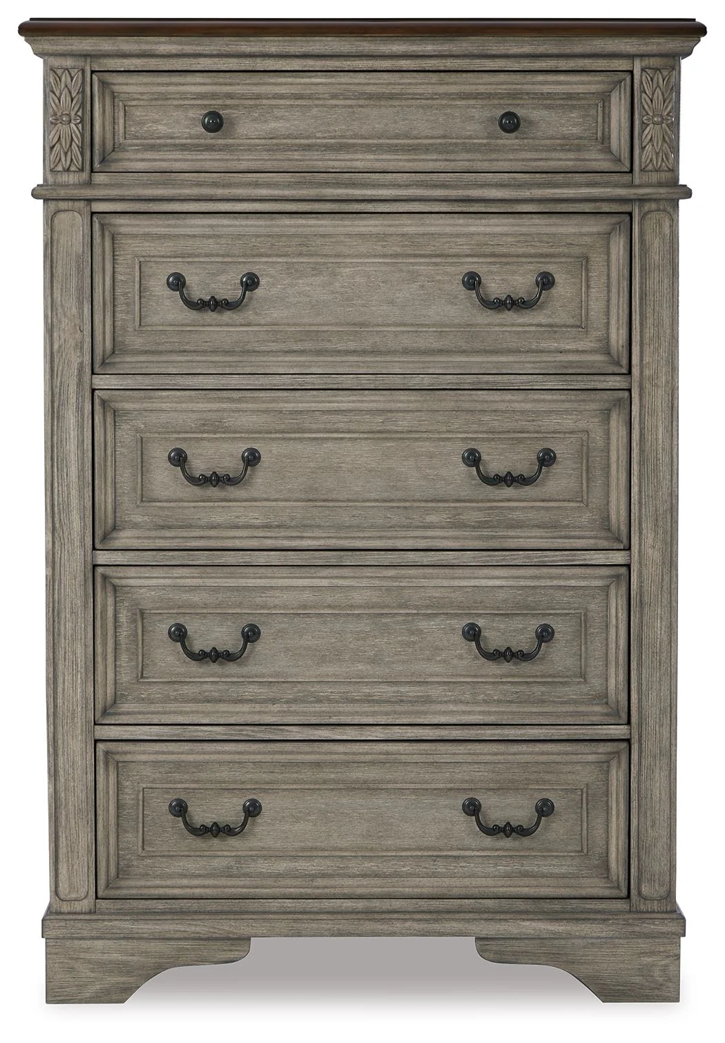 Lodenbay - Five Drawer Chest - Antique Gray