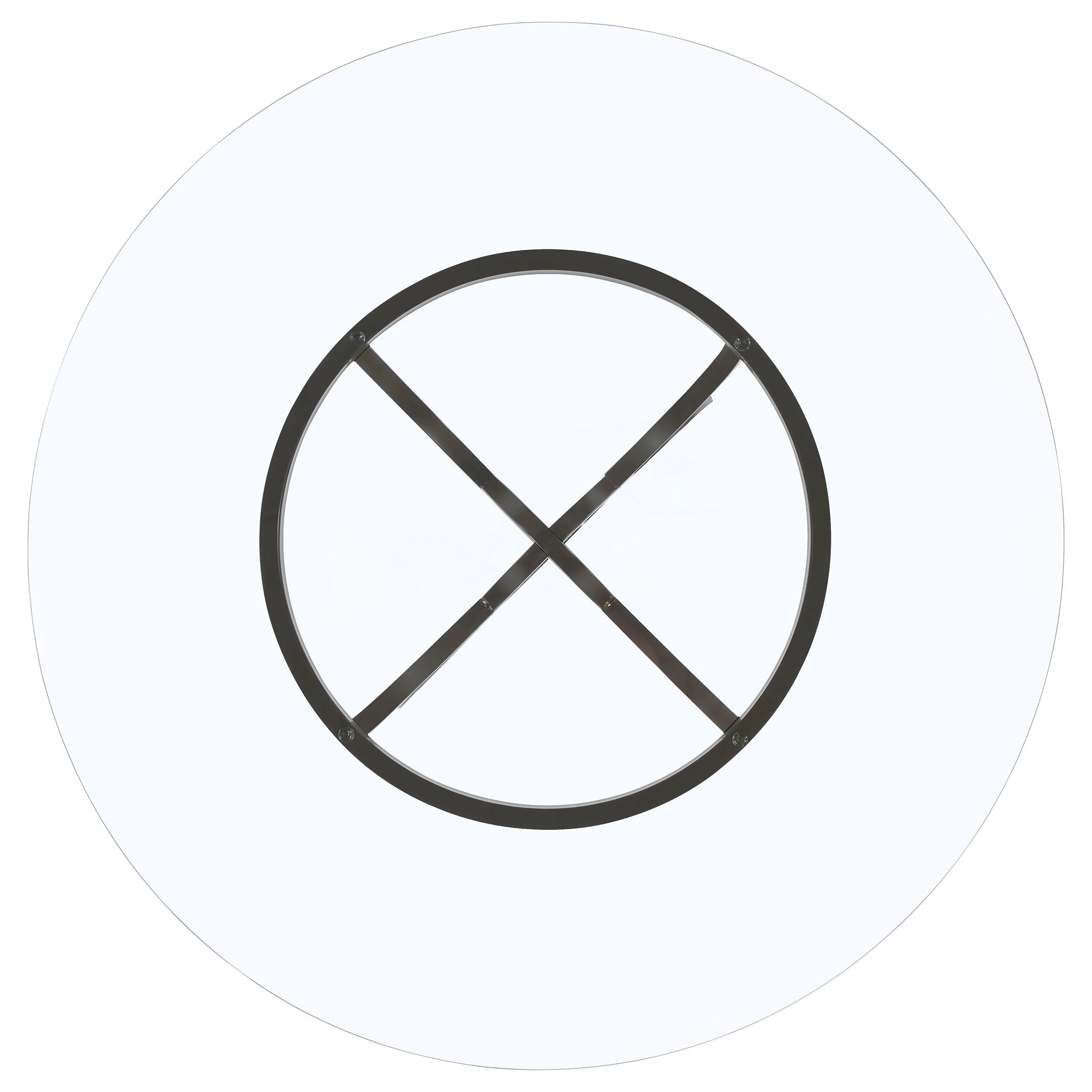 Aviano Round 48-inch Glass Top Metal Dining Table Gunmetal