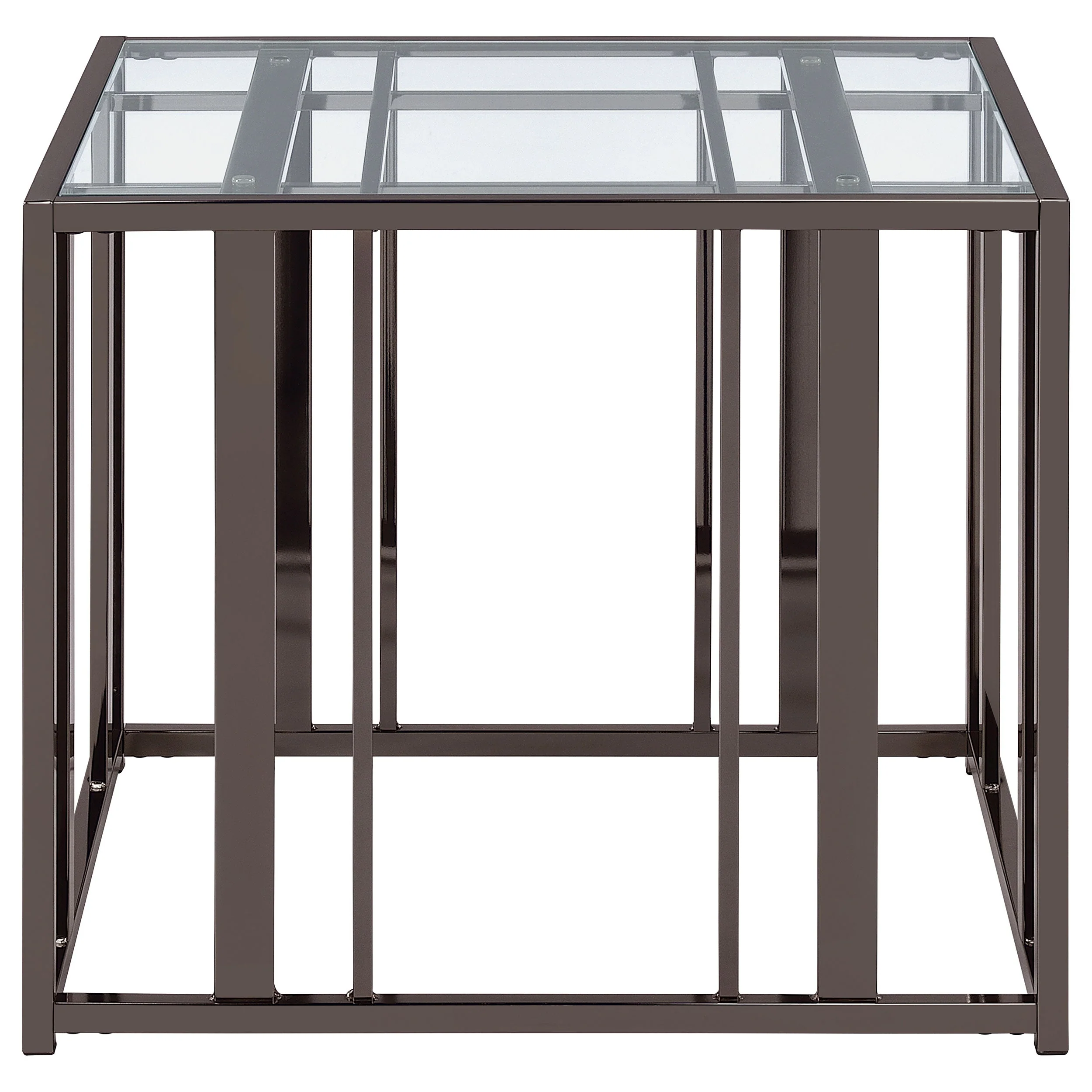 Adri Rectangular Glass Top Side End Table