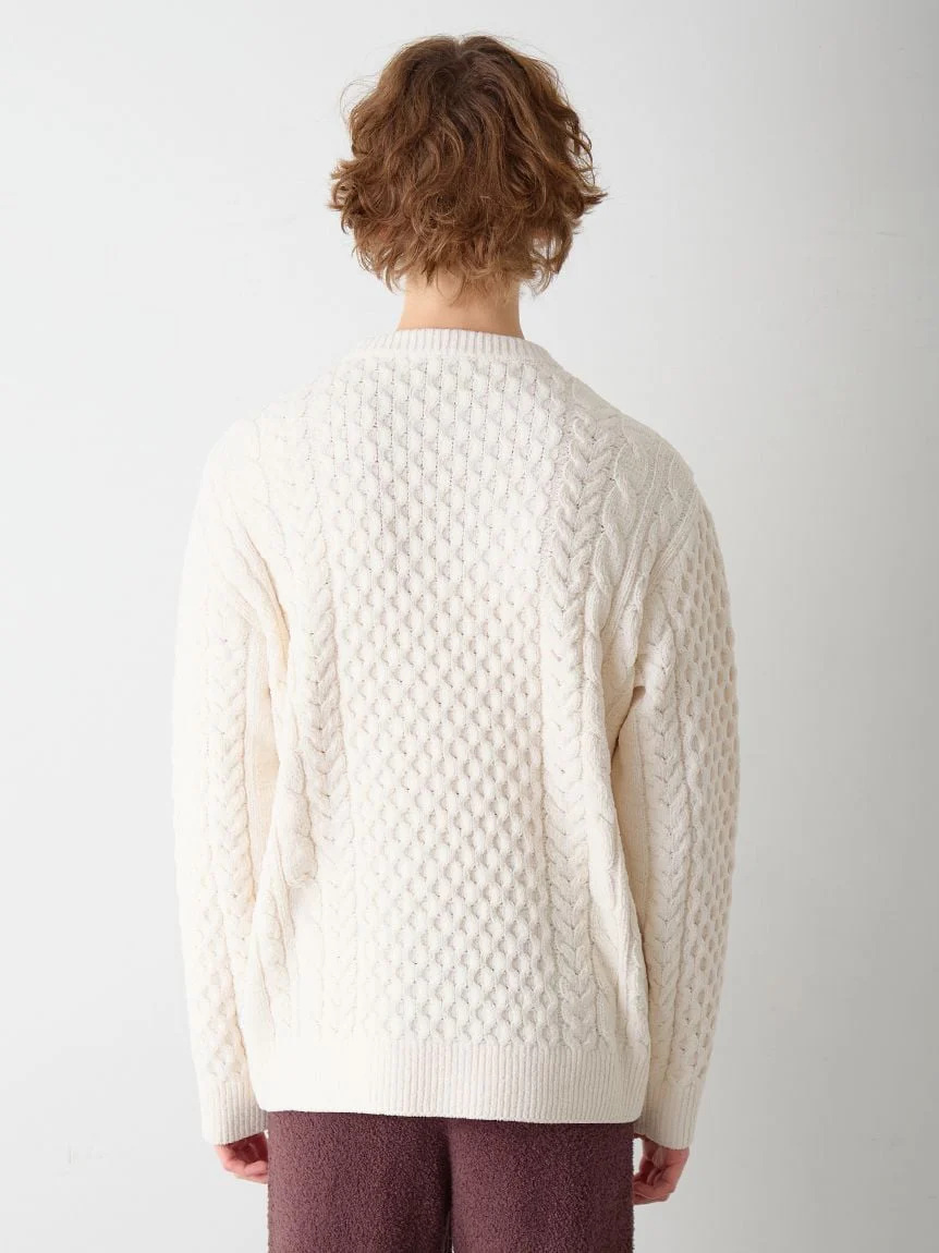 Men's Aran Rope Embroidery Logo Pullover