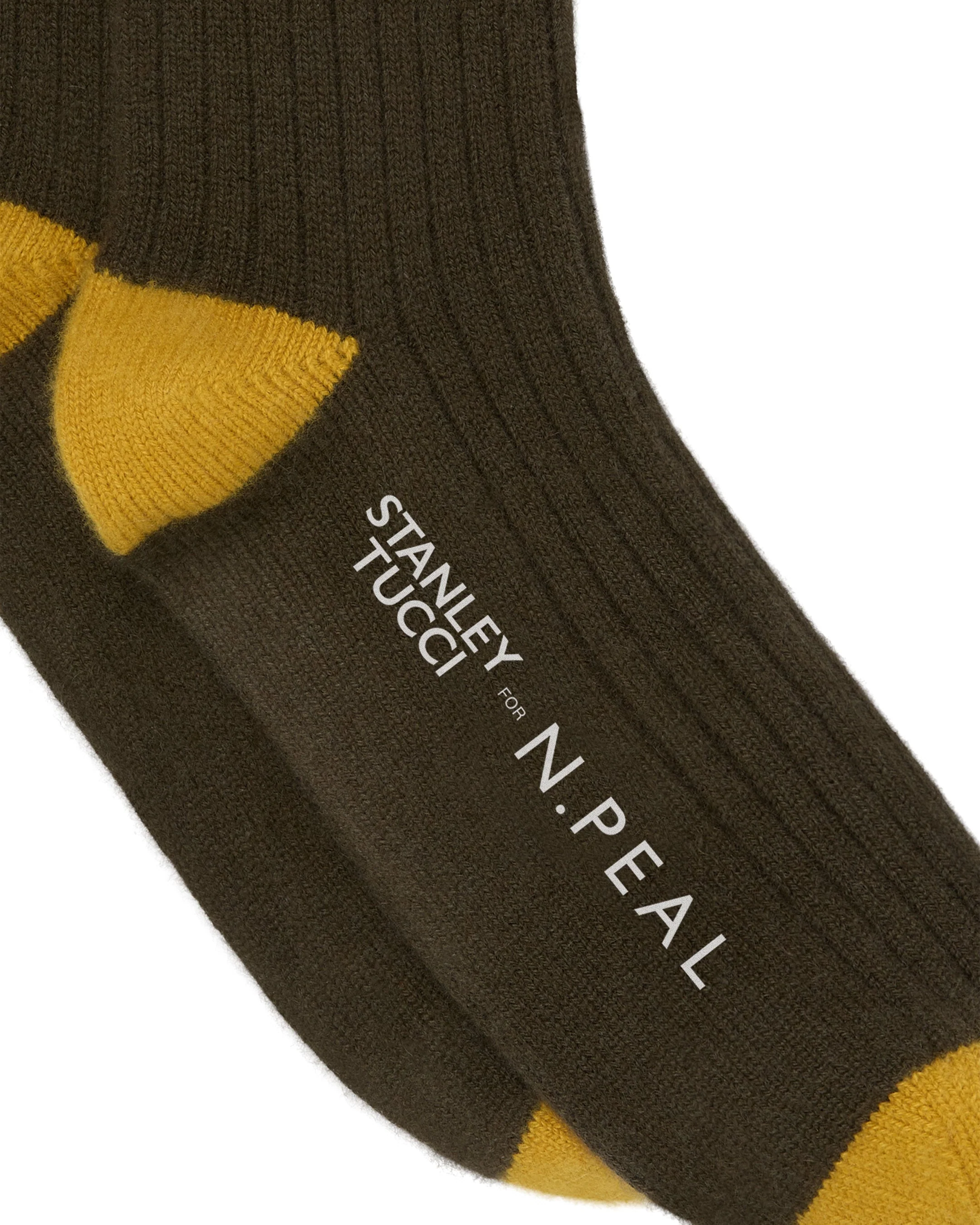 TUCCI TRAVEL SOCK Olive Green + Ochre Yellow