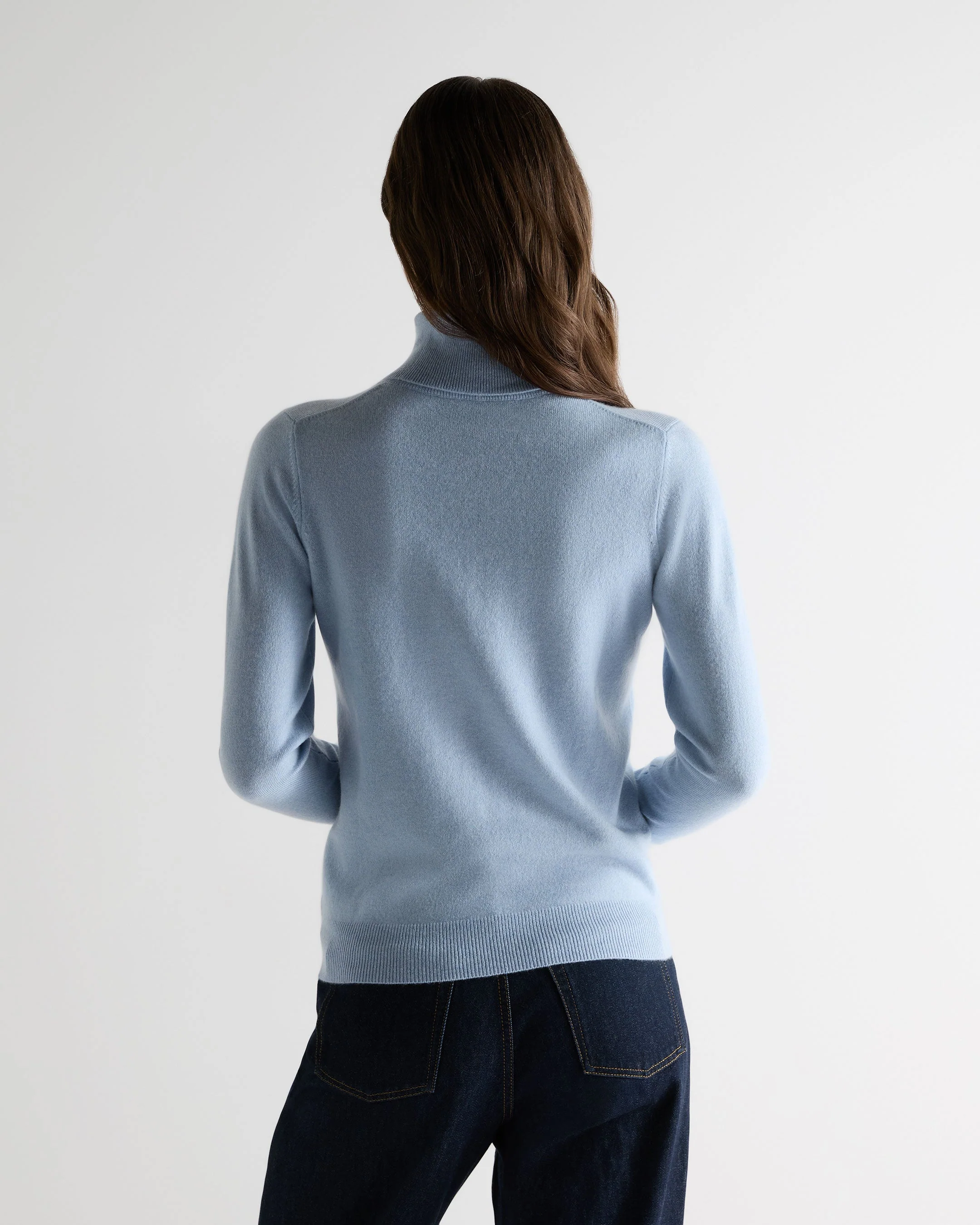 Women's Luna Turtle Neck Cashmere Sweater Sea Mist Blue