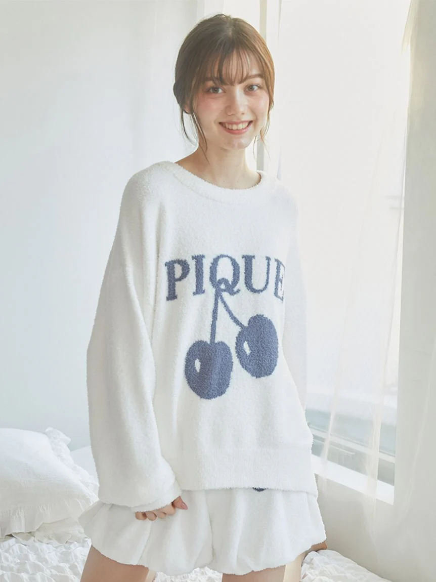 Baby Moco Cherry Jacquard Pullover Sweater