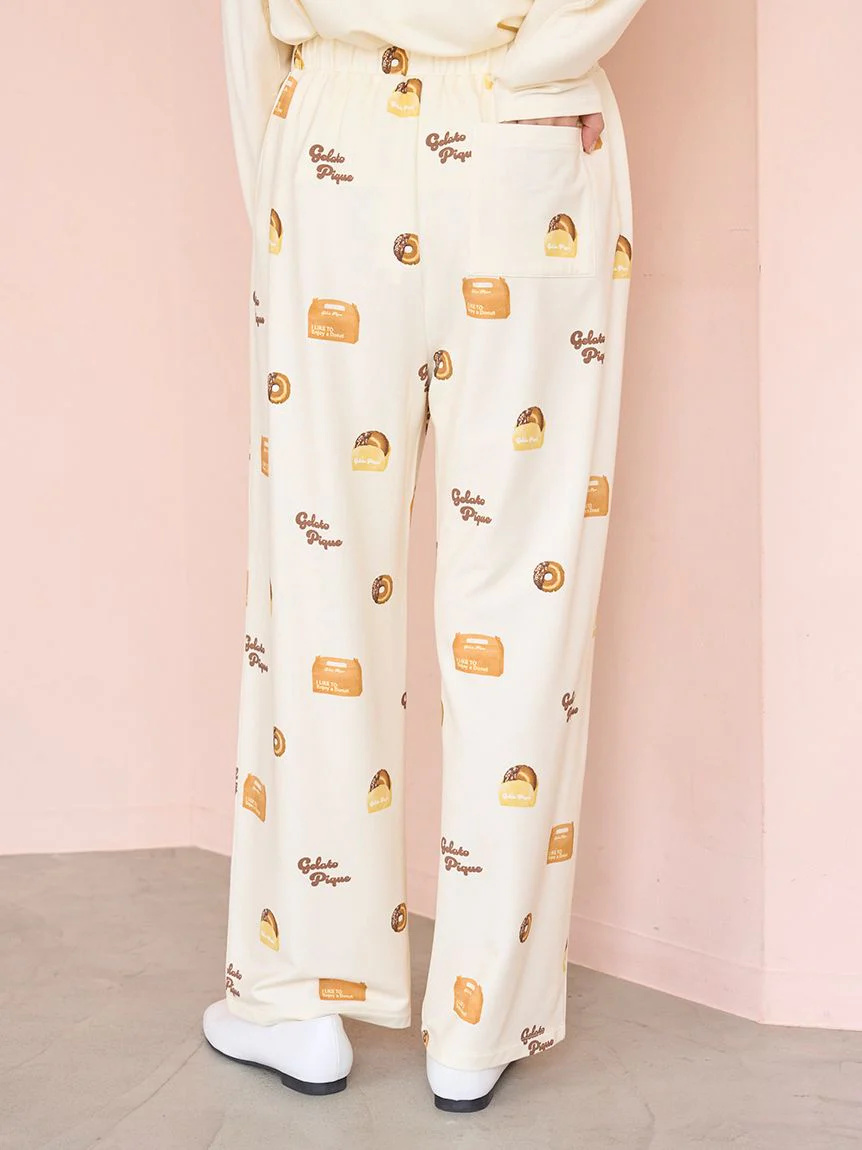 Donut Print Long Pants
