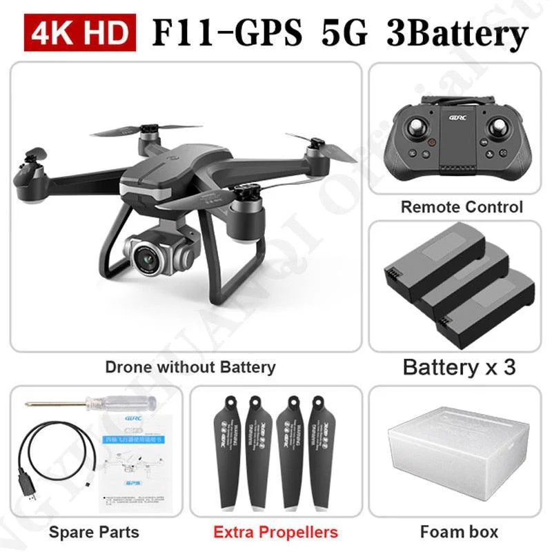 F11 PRO Drone - GPS 4K HD Dual HD Camera Professional WIFI FPV Aerial Photography Brushless Motor Quadcopter Dron Toys Professional Camera Drone