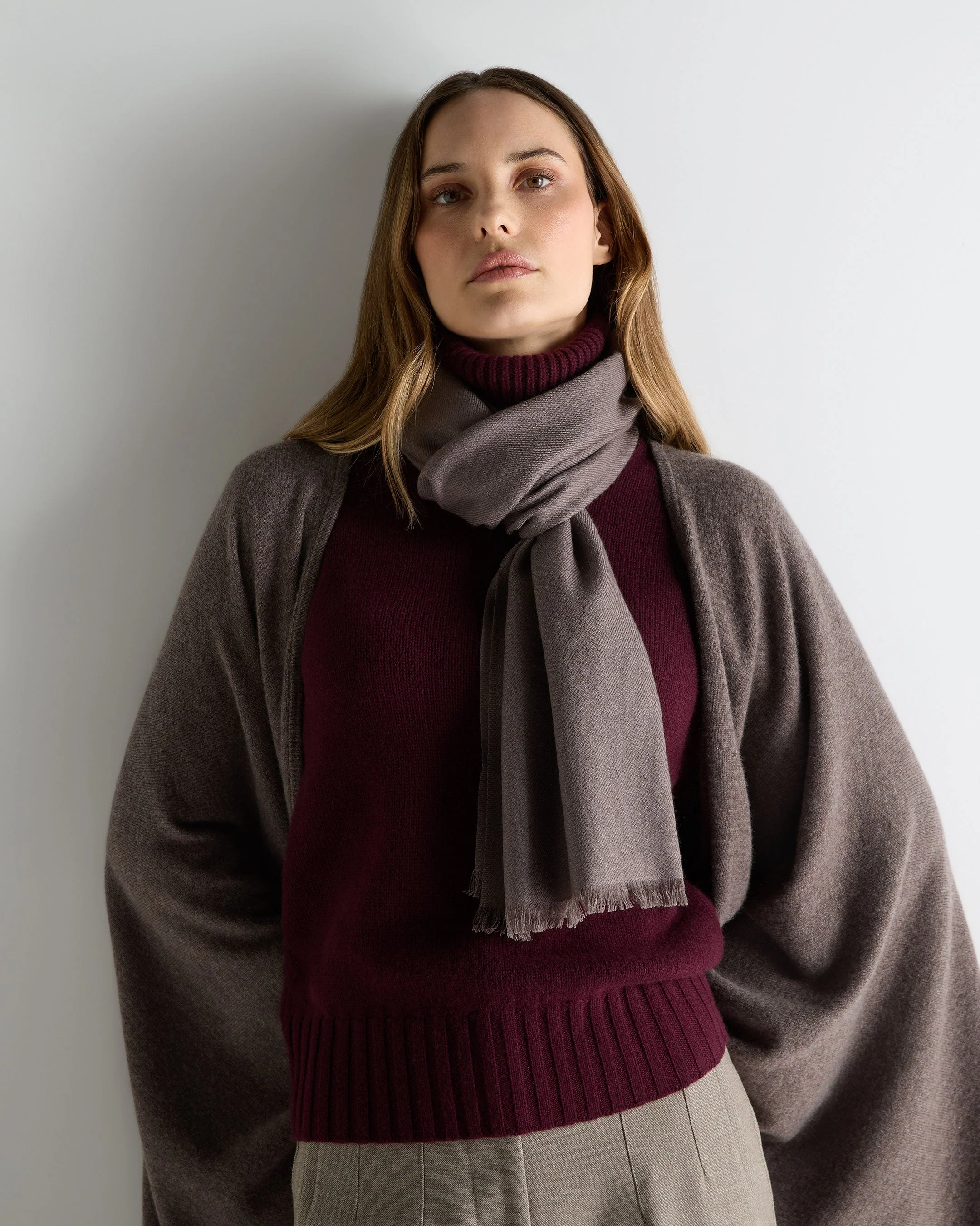 Women's Pashmina Cashmere Stole Otter Brown