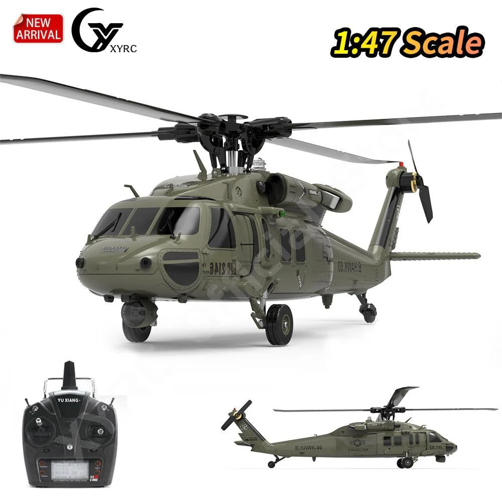 F09 RC Helicopter - 1:47 Scale Of The U.S. UH60-Black Hawk 6 Channels Flybarless Arobatic Professional Remote Control Toy Plane
