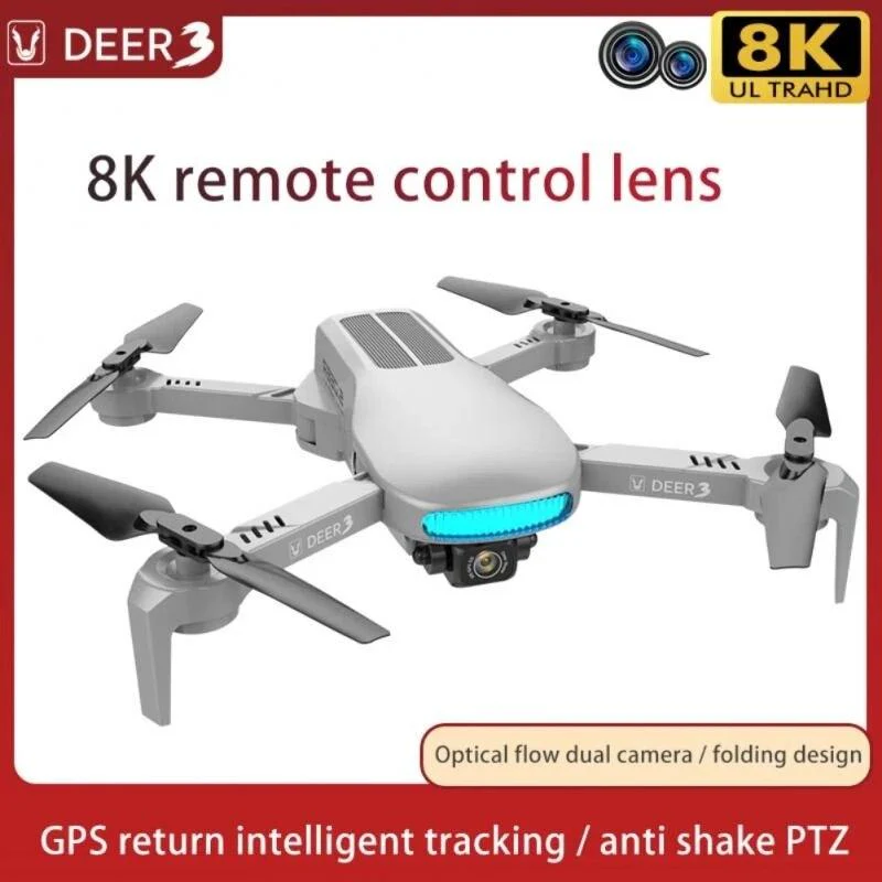 2023 New LU3 Max GPS Drone - 8K HD Dual Camera 5G Wifi FPV Optical Flow Brushless Motor Folding Quadcopter RC Distance 800M Gift Toys Professional Camera Drone