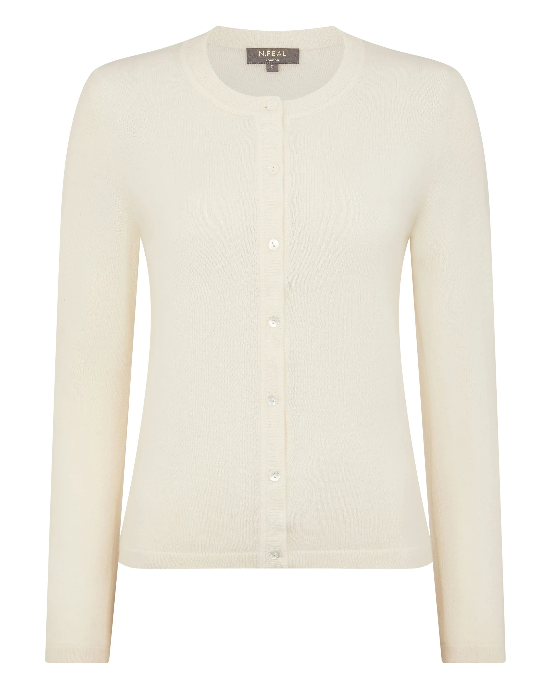 Women's Hallie Round Neck Cashmere Cardigan New Ivory White