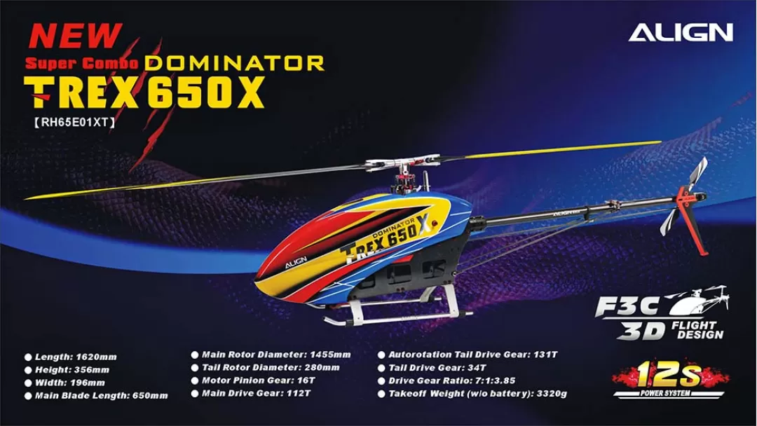 Align T-REX 650X Electronic RC Helicopter Kit RH65E02X / Super Combo RH65E01X / F3C Super Combo RH65E03X
