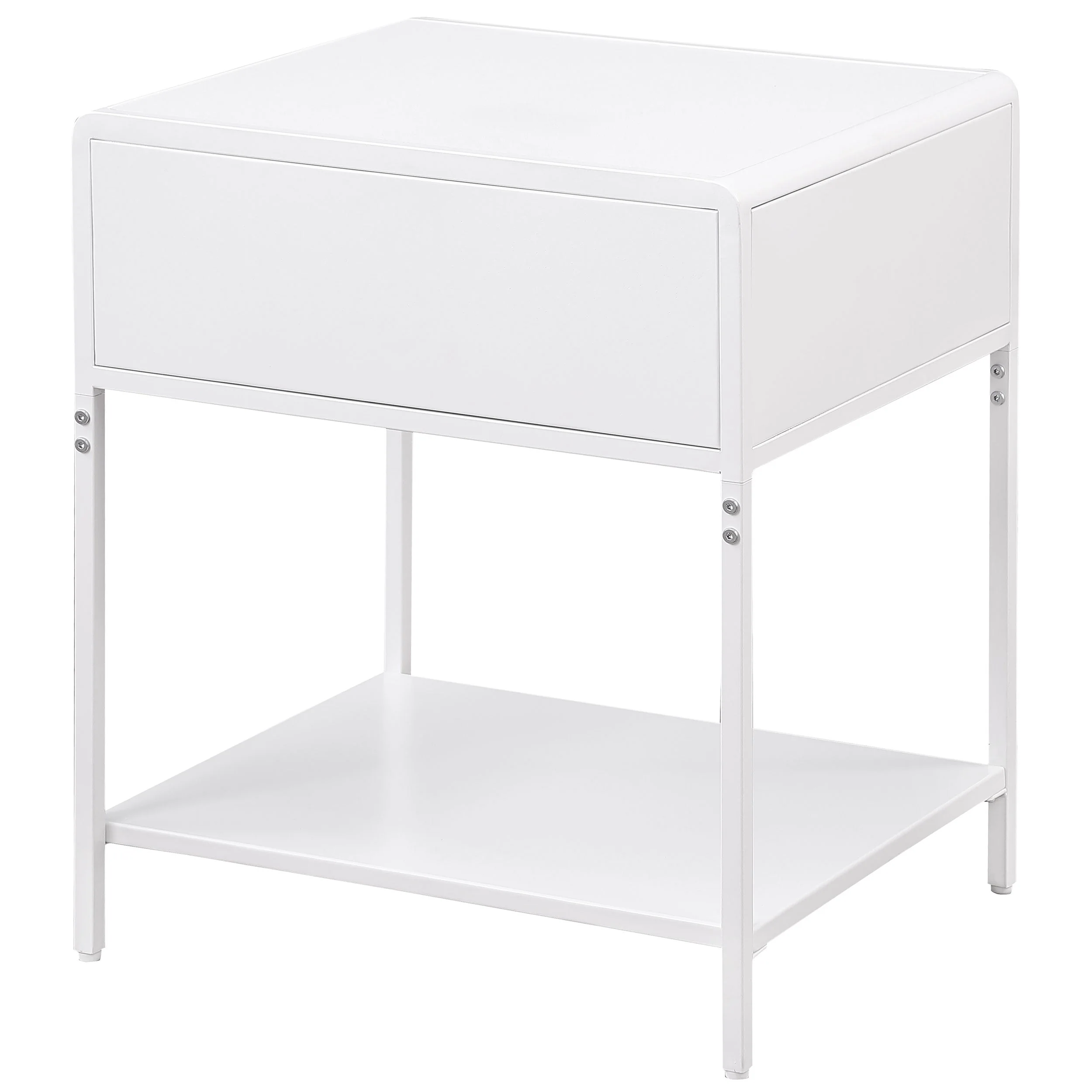 Amherst 1-drawer Radio Weave Cane Metal Bedside Table