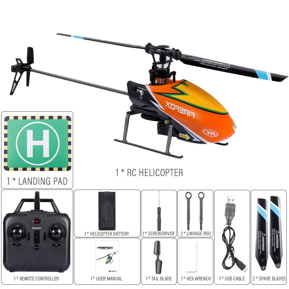 FIREFOX C129 Rc Helicopter - 4CH 6-axis Gyro Mini RC Helicopter Toys Gift for Adult Kids VS C119 / V911S Upgrade Version